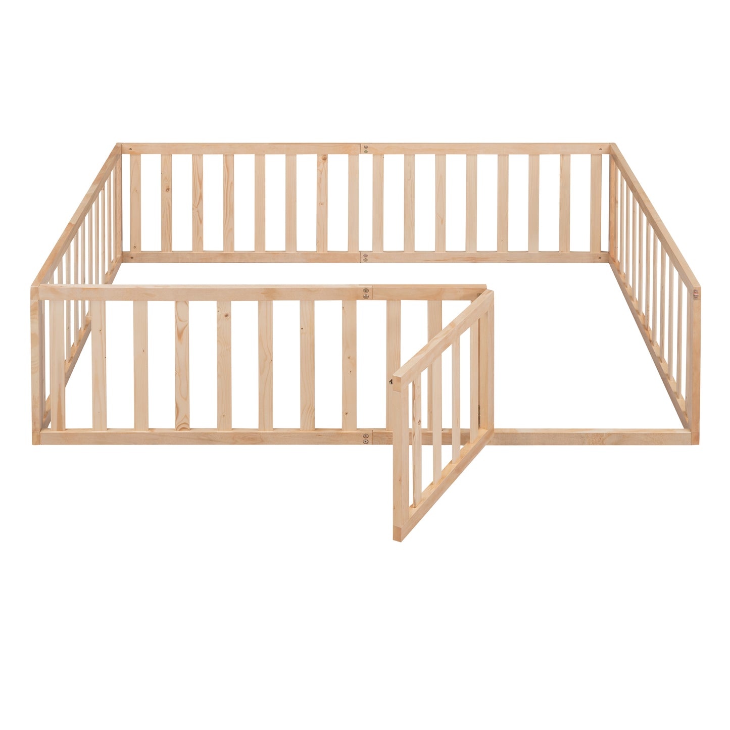 Full Size Wood Daybed Frame with Fence, Natural（OLD SKU:WF289662AAM）