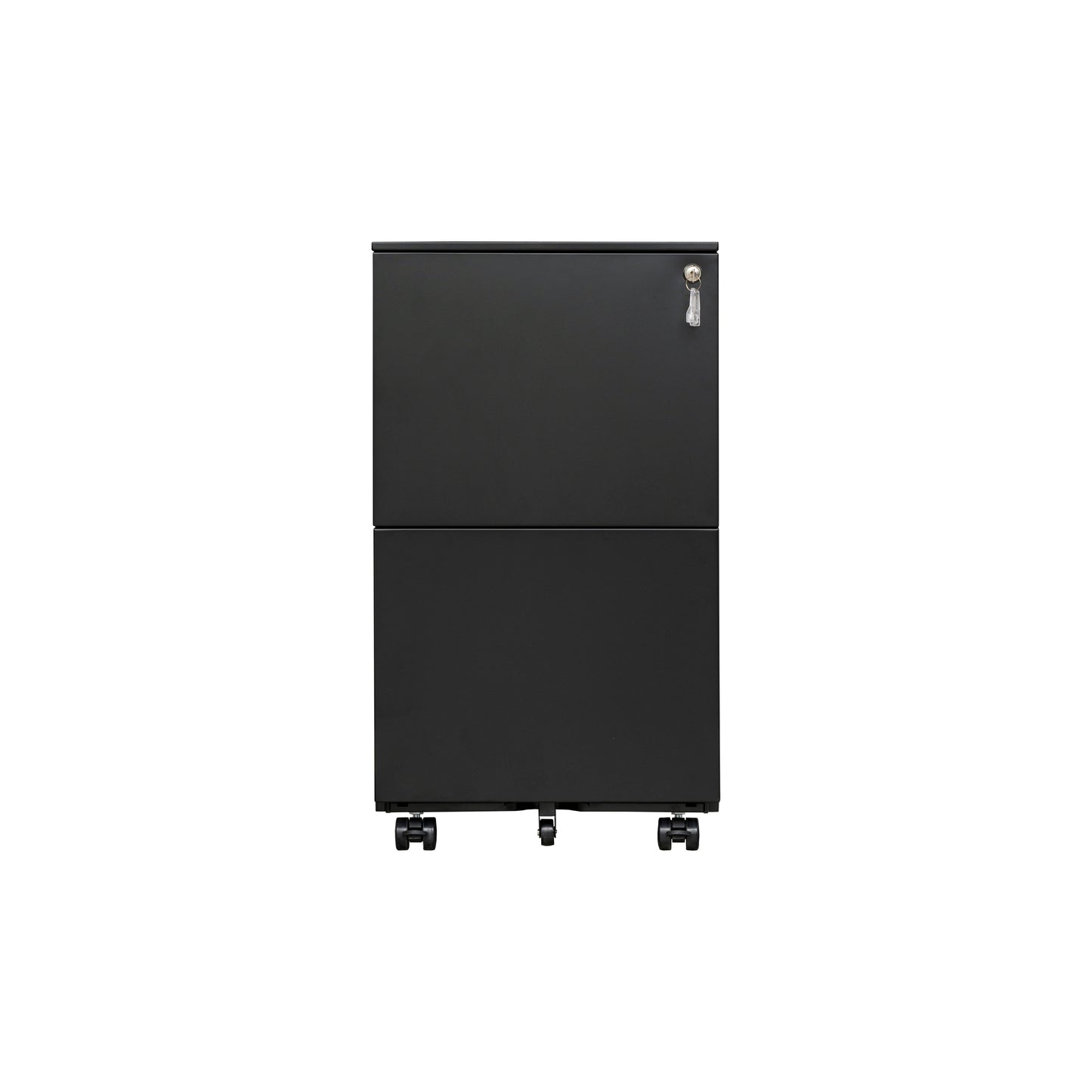 2 Drawer File Cabinet with Lock, Steel Mobile Filing Cabinet on Anti-tilt Wheels, Rolling Locking Office Cabinets Under Desk for Legal/Letter Size
