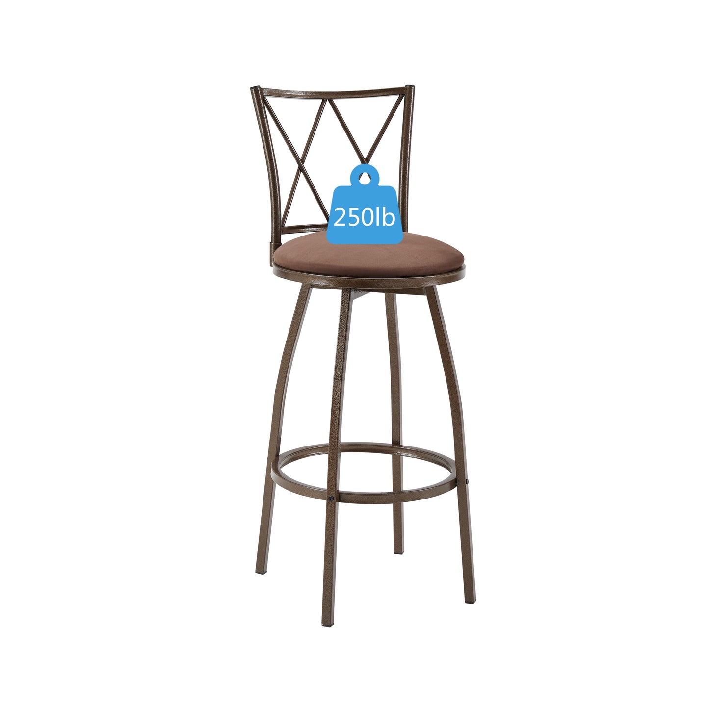 3-Piece Bar Steels Kitchen Dining Room Table Set Retro Brown Bar Chair for Dining Room