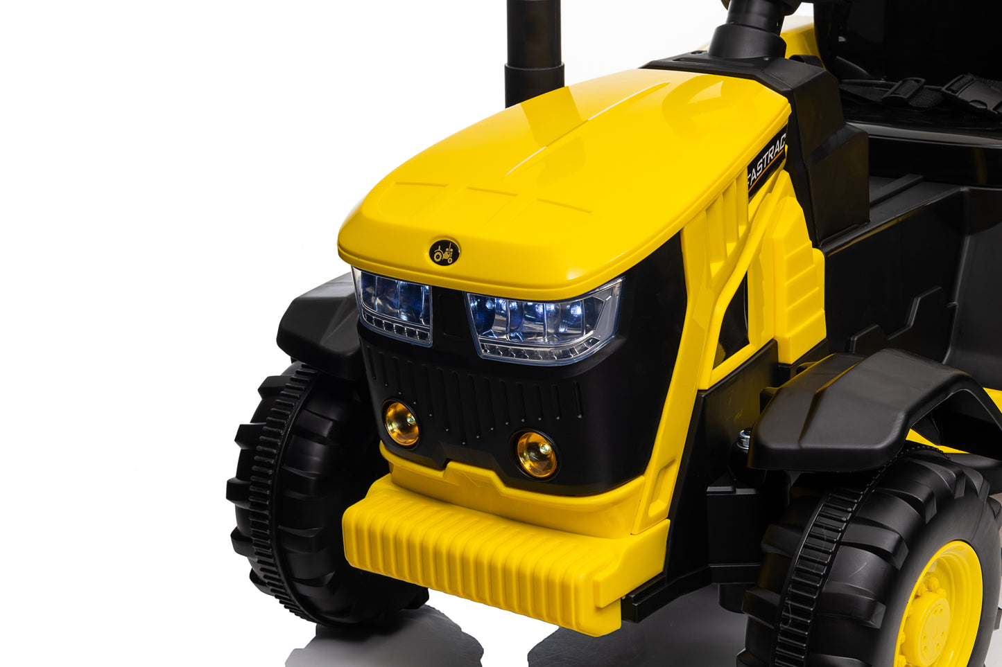 Ride on Tractor, 12 V Battery Powered Electric Vehicle Toy w/Remote Control,music, LED Lights, Removable trailer bucket, Safety Belt