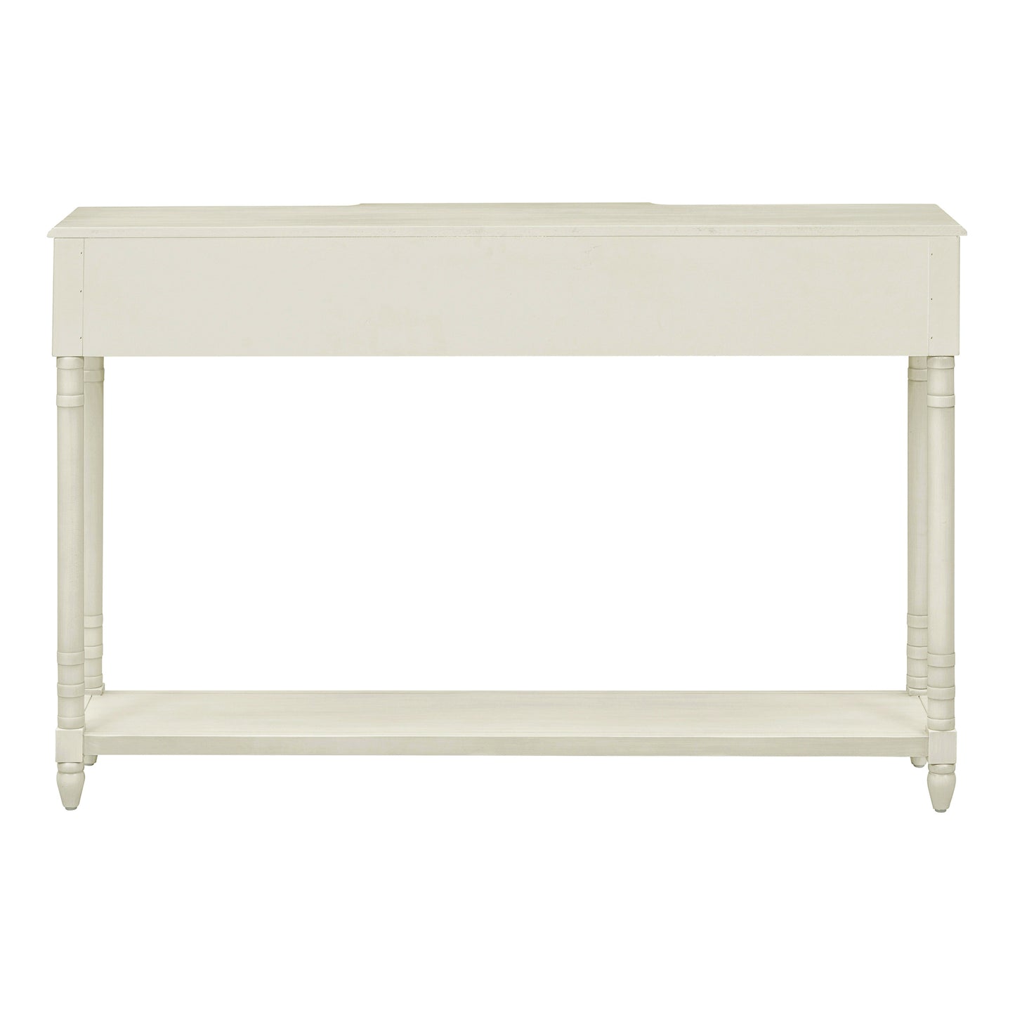 TREXM Console Table Sofa Table with Drawers for Entryway with Projecting Drawers and Long Shelf (Antique White, OLD SKU: WF189574AAK)