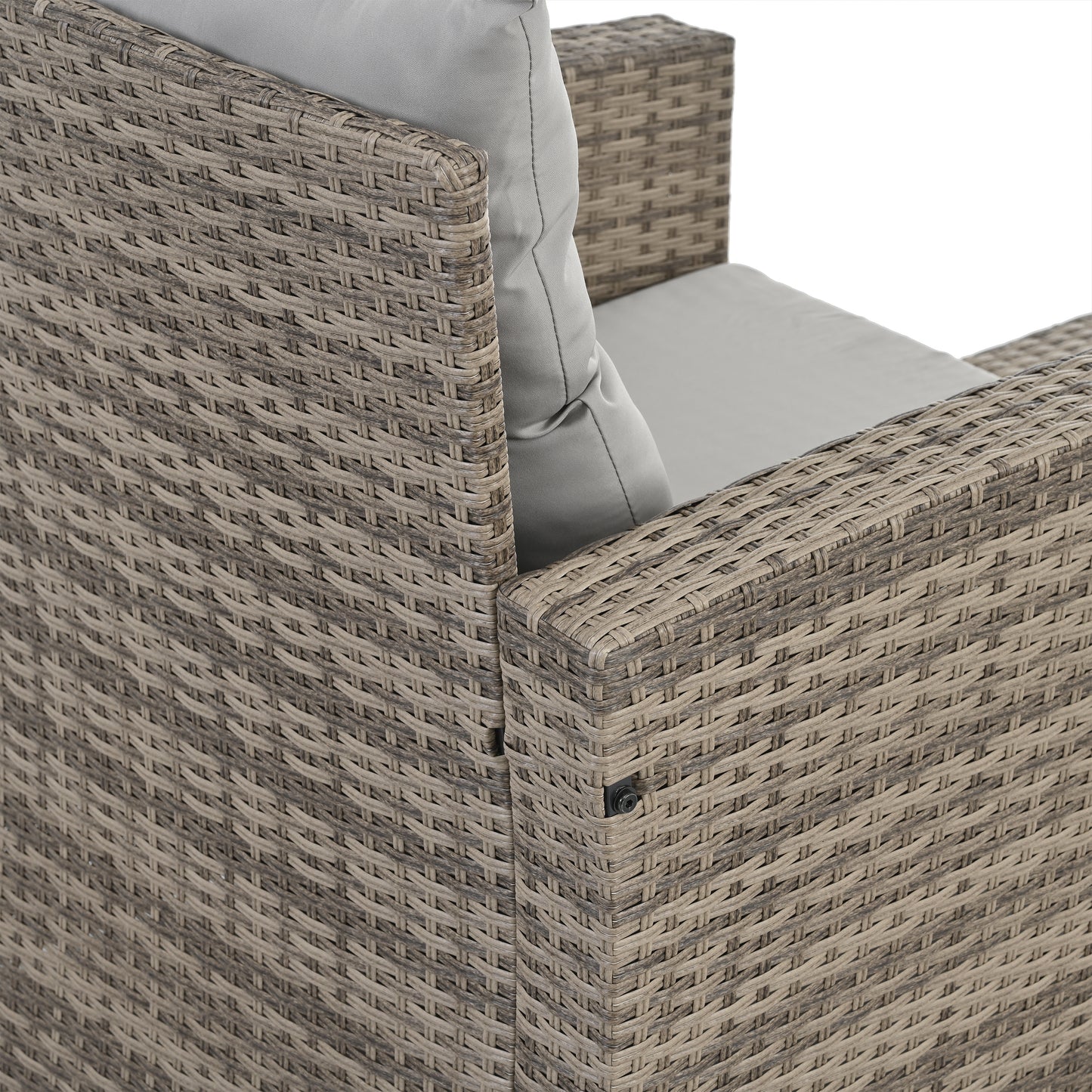 Patio Furniture, Outdoor Furniture, Seasonal PE Wicker Furniture, 6 Set Wicker Furniture With Tempered Glass Coffee Table