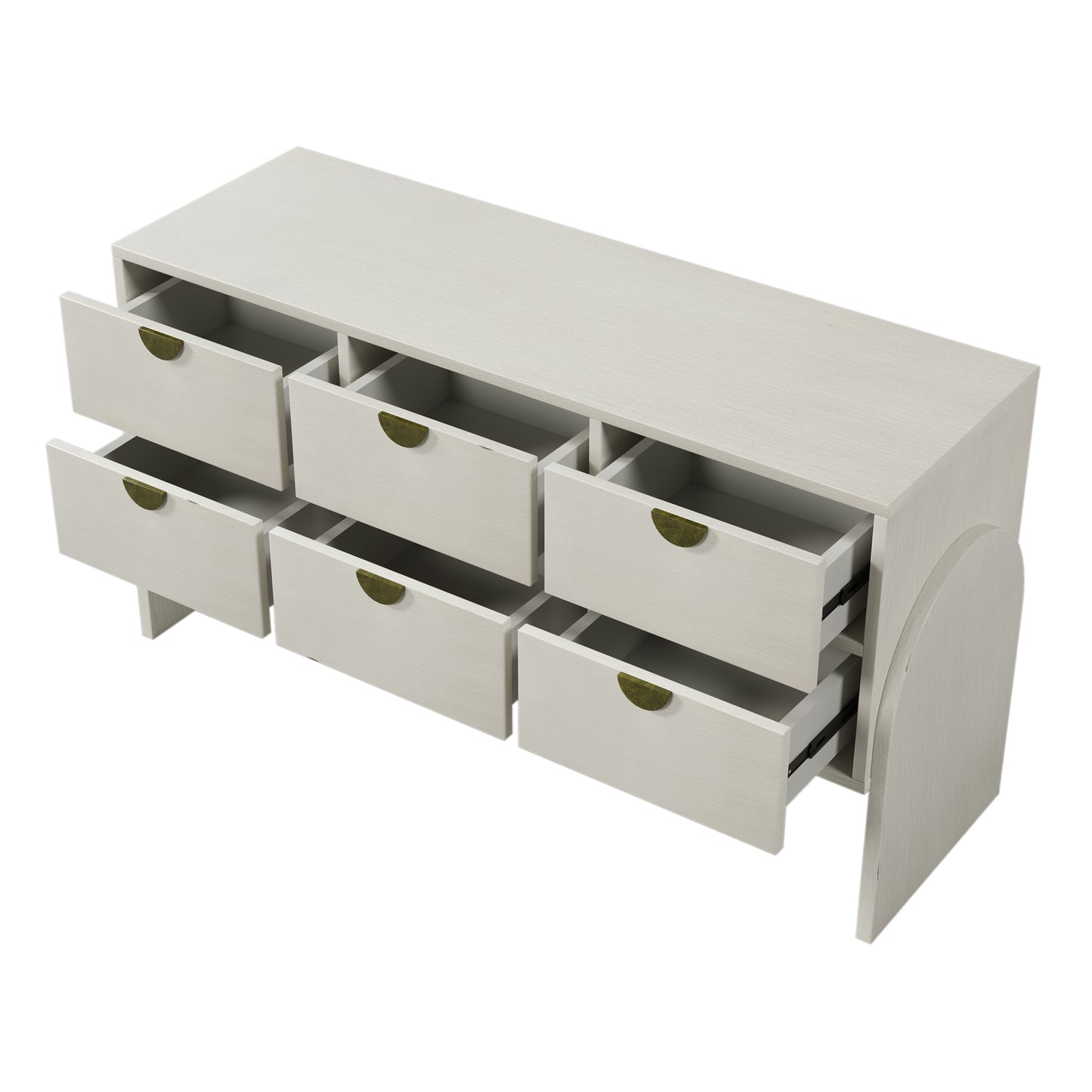 Retro Style Rubber Wood Venner Three-Drawer Dresser Sideboard Cabinet Console Table Sofa Table Ample Storage Spaces for Living Room, Children's Room, Adult Room, Antique White