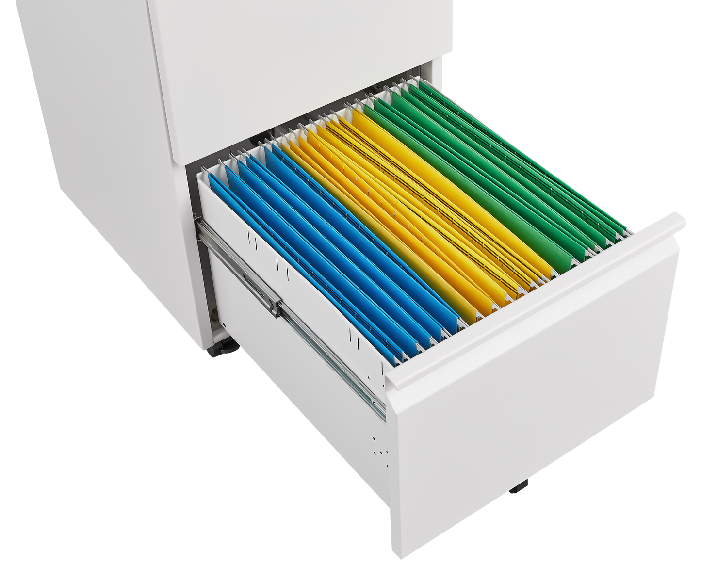 Metal 2 Drawer Mobile File Cabinet with Lock, Under Desk Office Steel Filing Cabinet, 25.6''H Legal/Letter Size Files Storage Cabinet,White