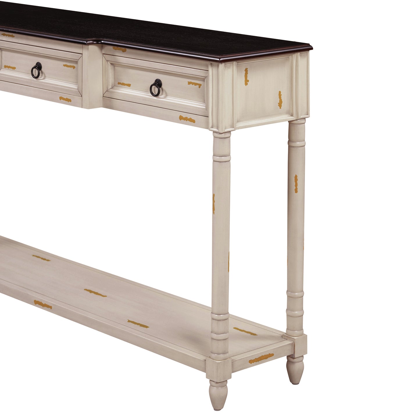 TREXM Console Table Sofa Table with Drawers for Entryway with Projecting Drawers and Long Shelf (Beige, OLD SKU: WF189574AAD)