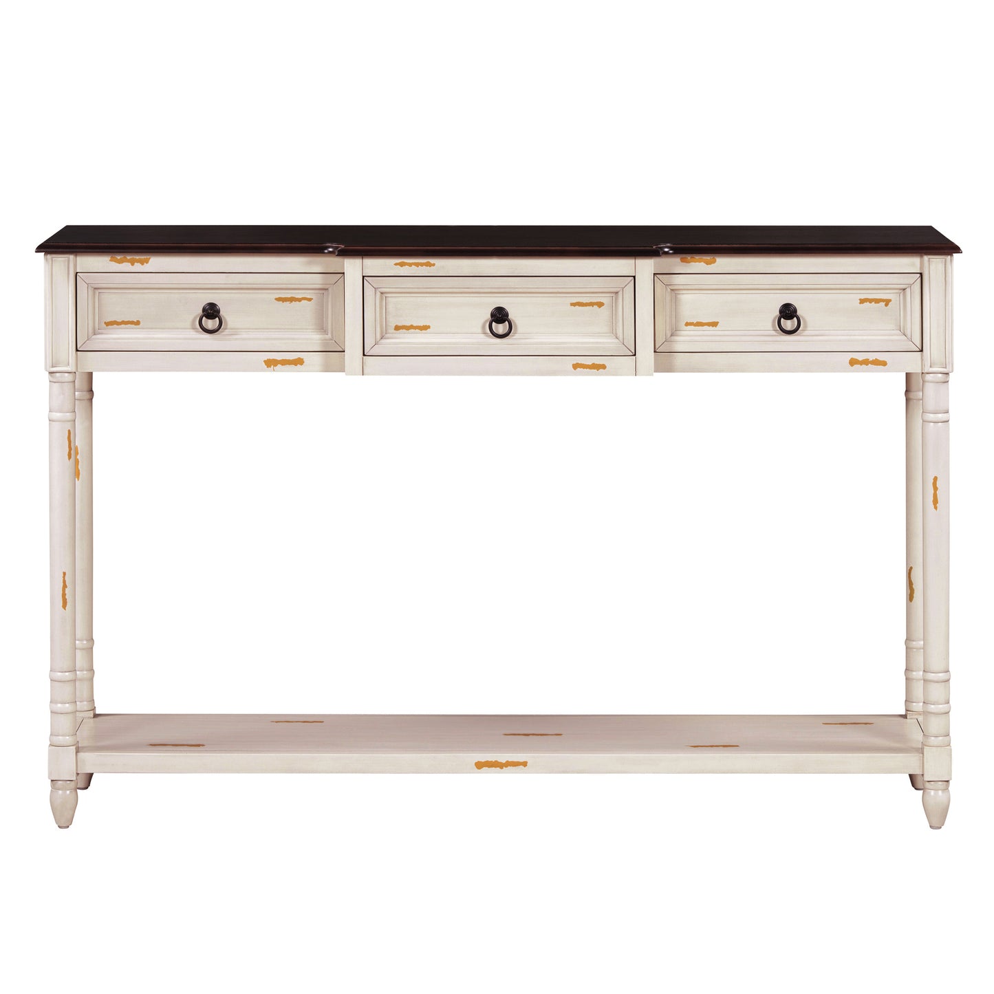 TREXM Console Table Sofa Table with Drawers for Entryway with Projecting Drawers and Long Shelf (Beige, OLD SKU: WF189574AAD)