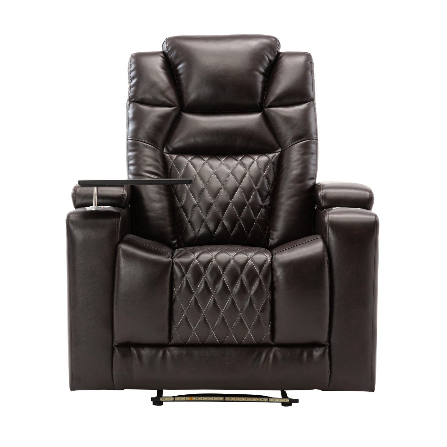 Motion Recliner with USB Charging Port and Hidden Arm Storage, Home Theater Seating with 2 Convenient Cup Holders Design and 360° Swivel Tray Table (old sku: SG000440AAA)