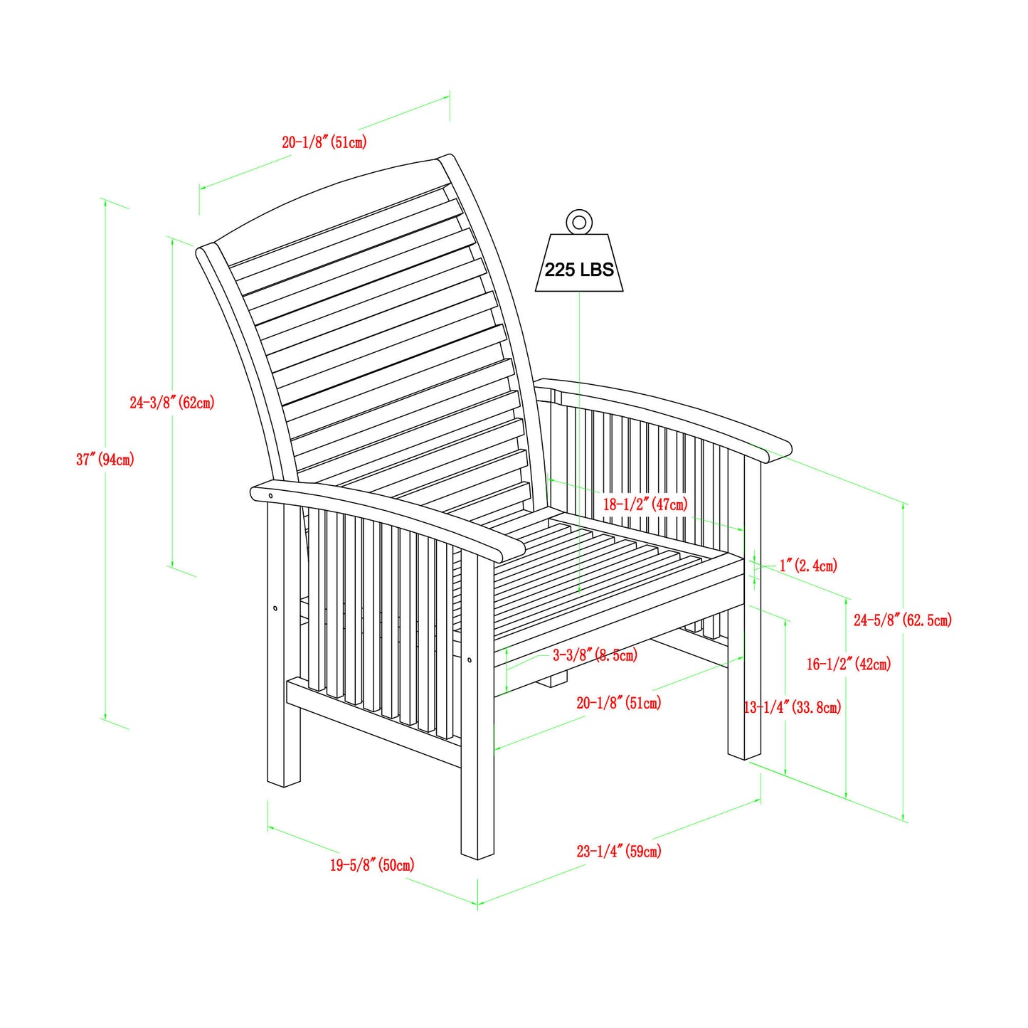 Modern 2-Piece Chevron Patio Chairs - Dark Brown