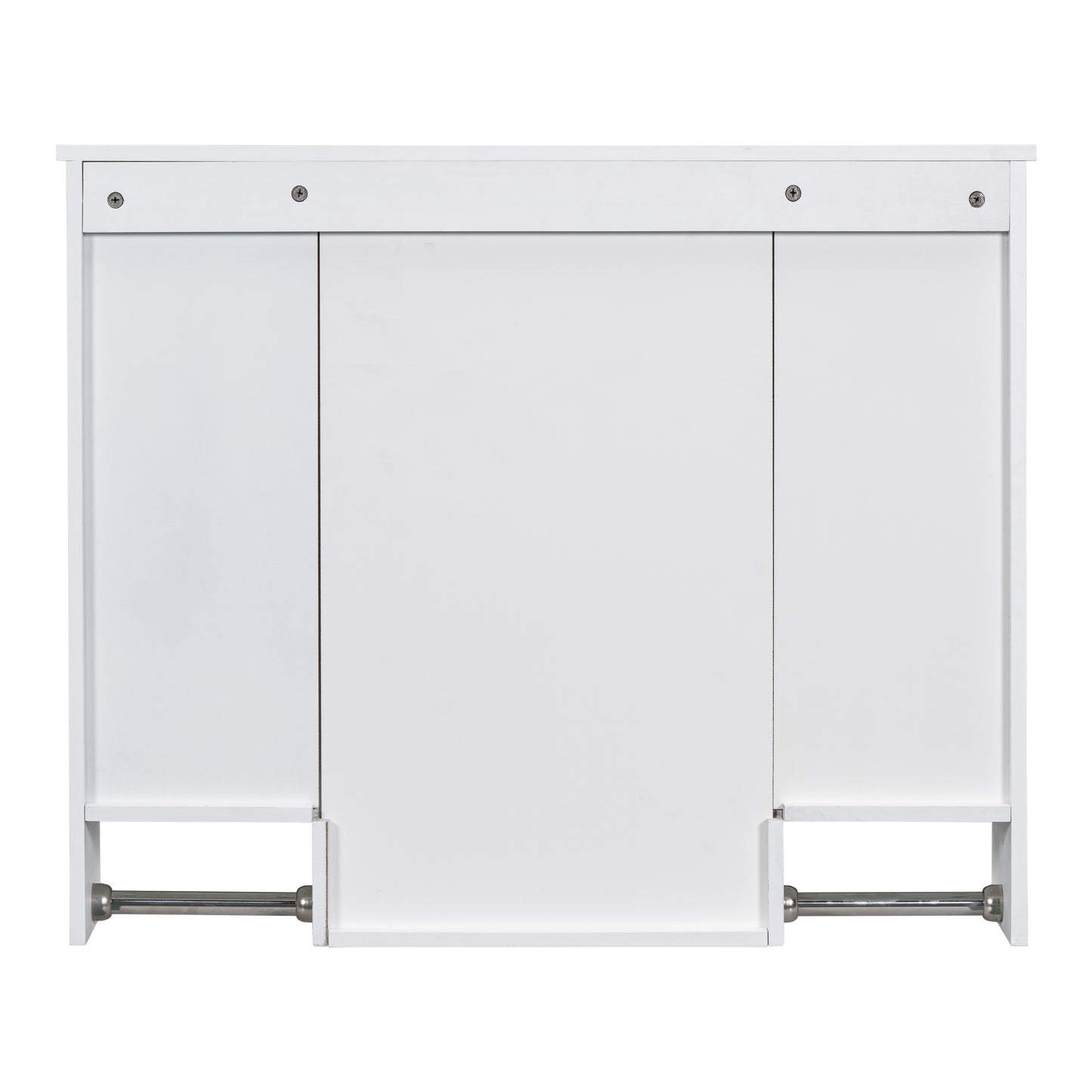 35'' x 28'' Modern Wall Mounted Bathroom Storage Cabinet, Bathroom Wall Cabinet with Mirror, Medicine Cabinet with Towels Bar