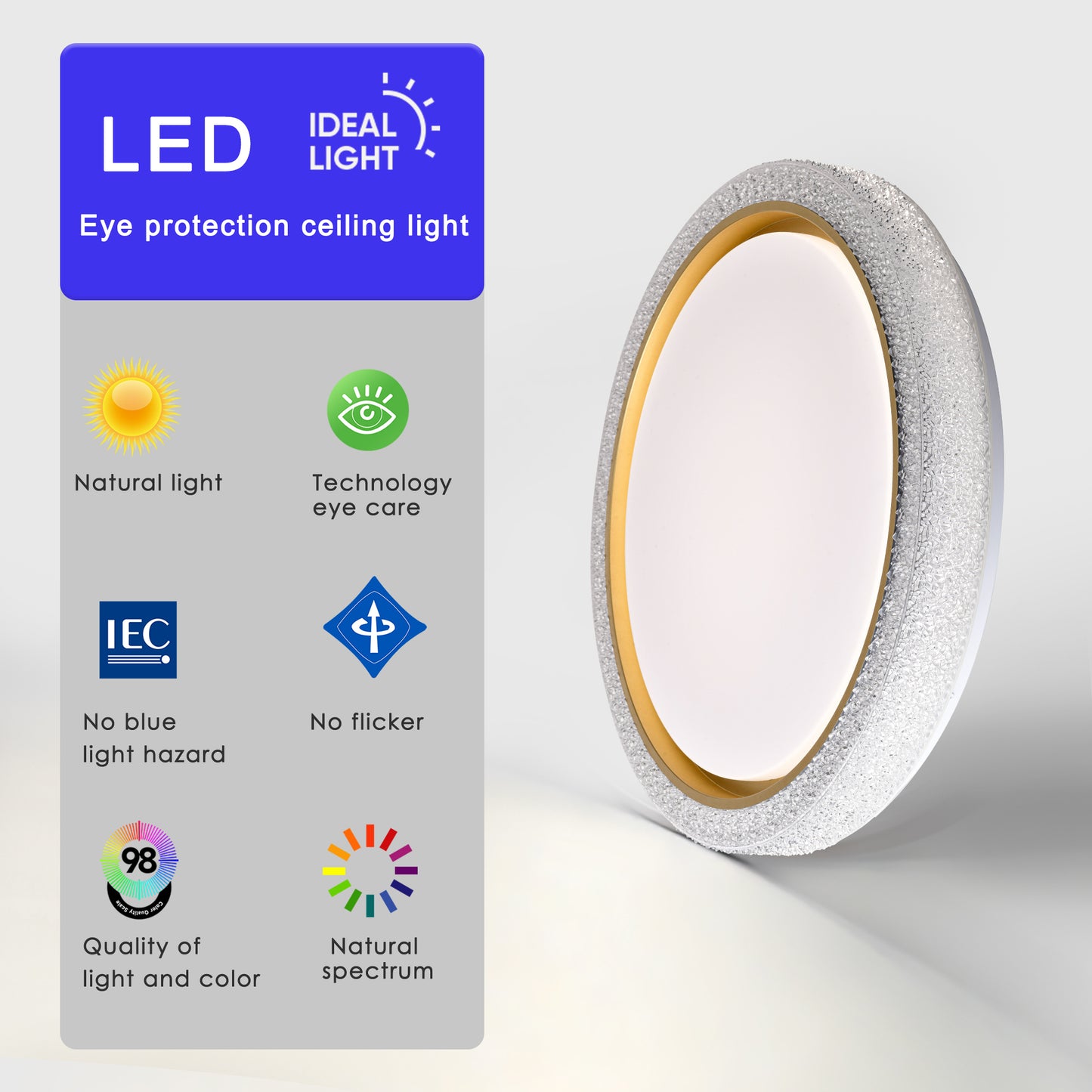 LED Flush Mount Ceiling Light Fixture, 19.69in 36W,3600LM, 5 CCT Colors 2700K 3000K 3500K 4000K 5000K, Dimmable  Modern Flush Mount Light Fixture for Bedroom Bathroom Hallway
