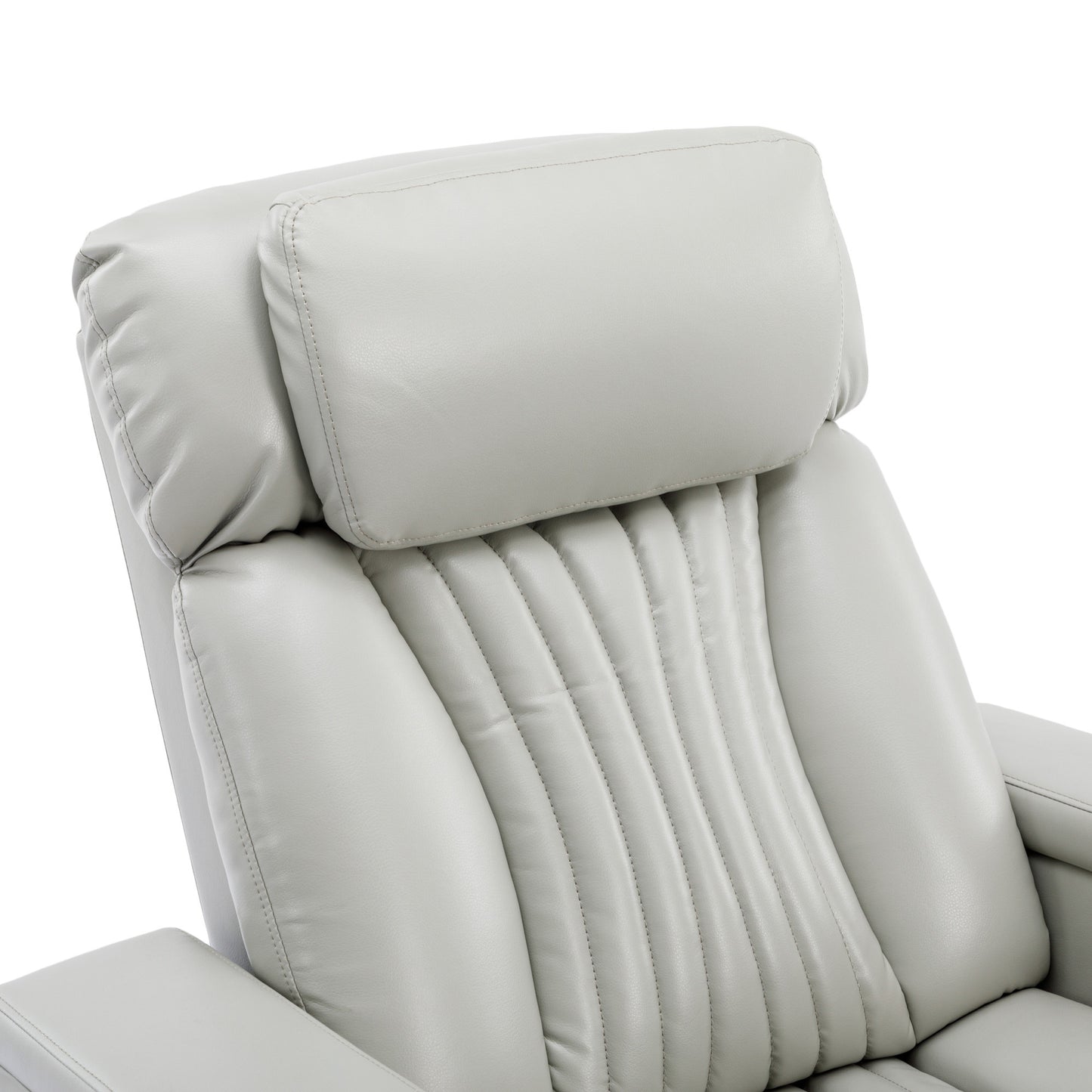 270° Power Swivel Recliner,Home Theater Seating With Hidden Arm Storage and  LED Light Strip,Cup Holder,360° Swivel Tray Table,and Cell Phone Holder,Soft Living Room Chair,Grey