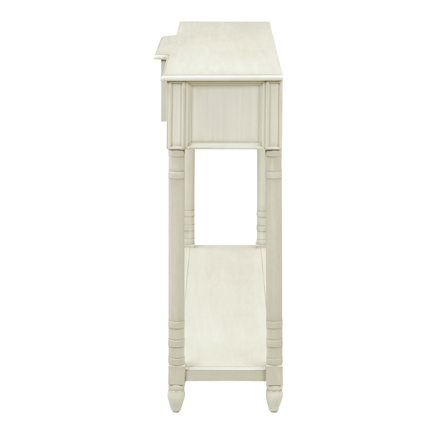TREXM Console Table Sofa Table with Drawers for Entryway with Projecting Drawers and Long Shelf (Antique White, OLD SKU: WF189574AAK)