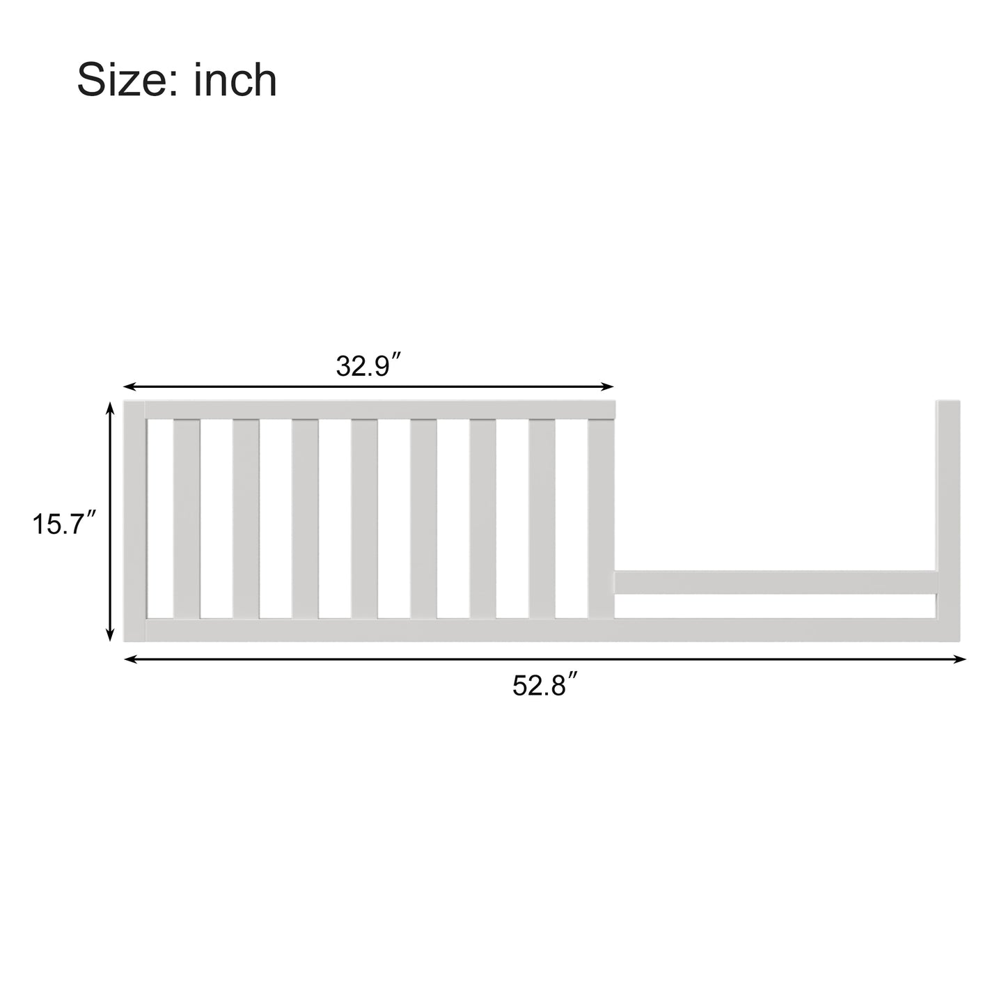 Toddler Bed Safety Guard Rails for Convertible Crib,White