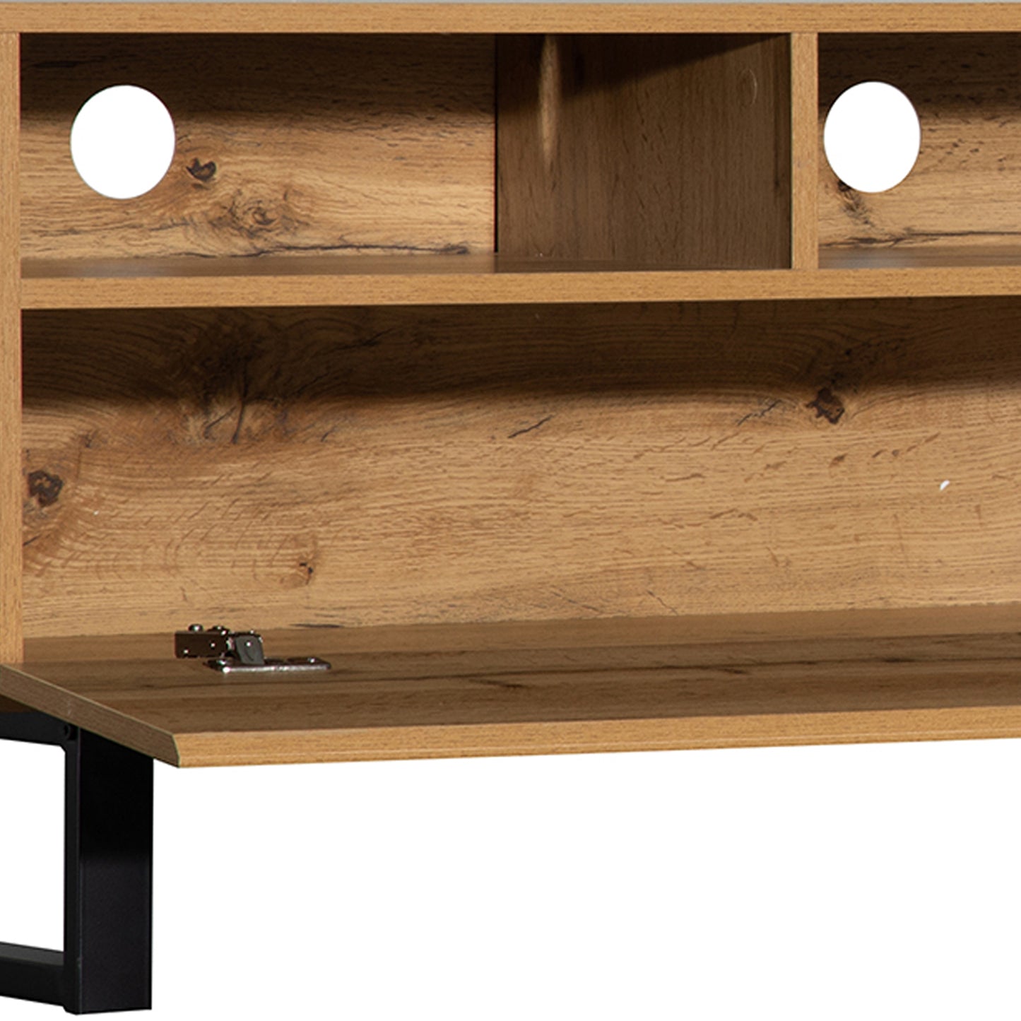 Modern TV Stand for 80'' TV with Double Storage Space, Media Console Table, Entertainment Center with Drop Down Door for Living Room, Bedroom, Home Theatre