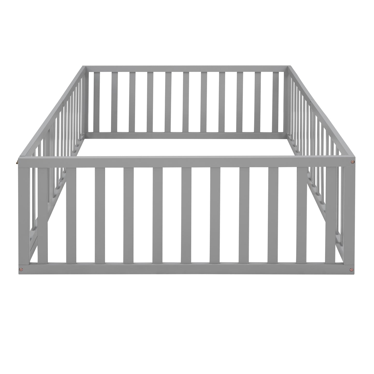 Full Size Wood Daybed Frame with Fence, Gray（OLD SKU:WF289662AAE）