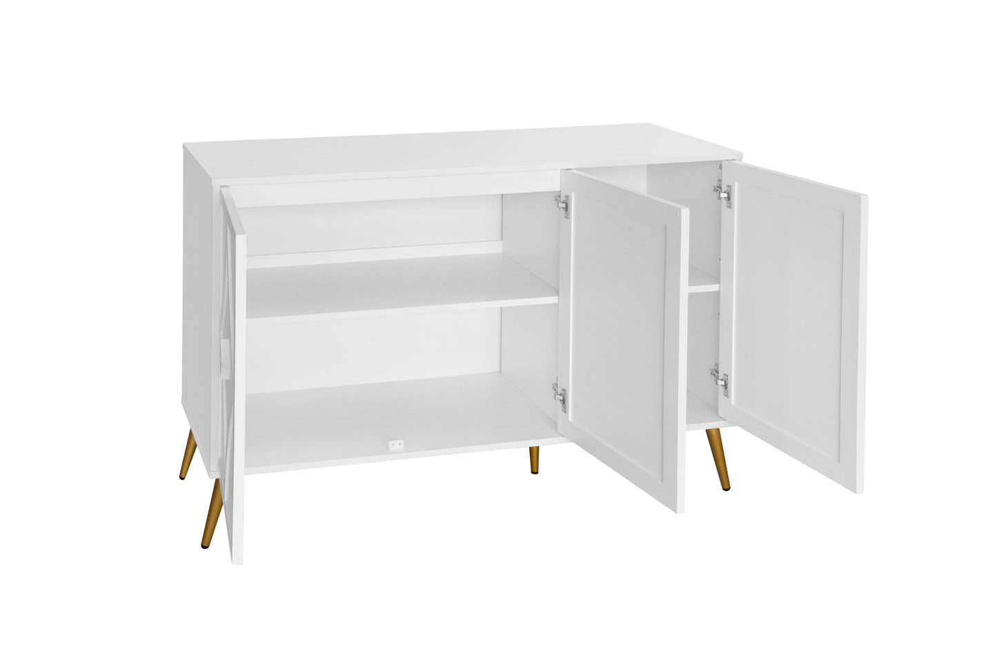 3 Door Storage Cabinet Accent Cabinet with Storage,Sideboard with Adjustable Shelf, Kitchen Cabinet, Diamond-shaped decoration Door for Living Room, Kitchen, Dining Room ,Enchence