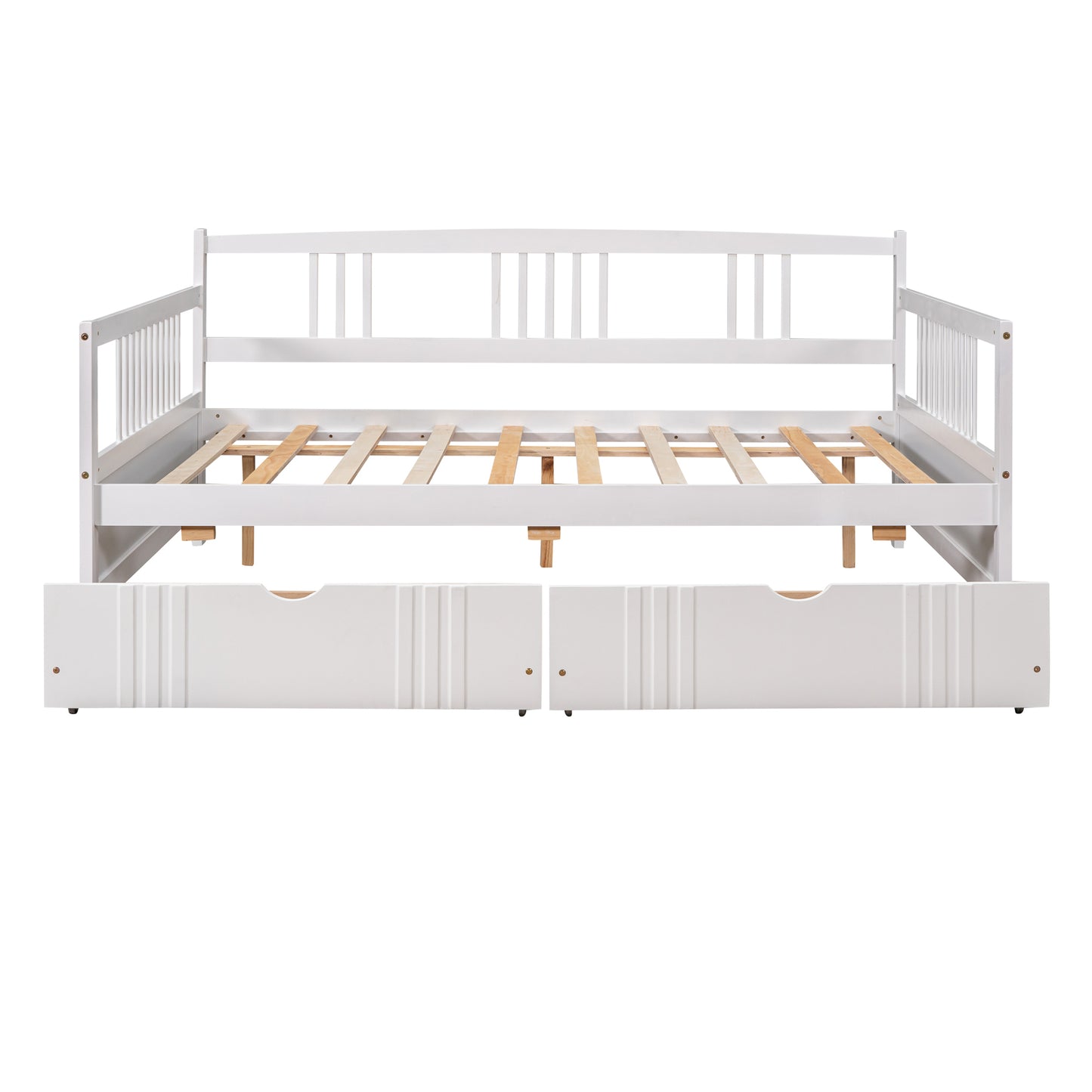 Full Size Daybed Wood Bed with Two Drawers,White(OLD  SKU:LP000058AAK)