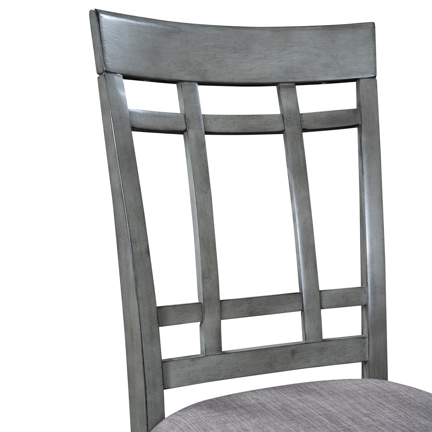 TOPMAX 6 Piece Wooden Dining Table set, Kitchen Table set with 4 Chairs and Bench, Farmhouse Rustic Style,Gray