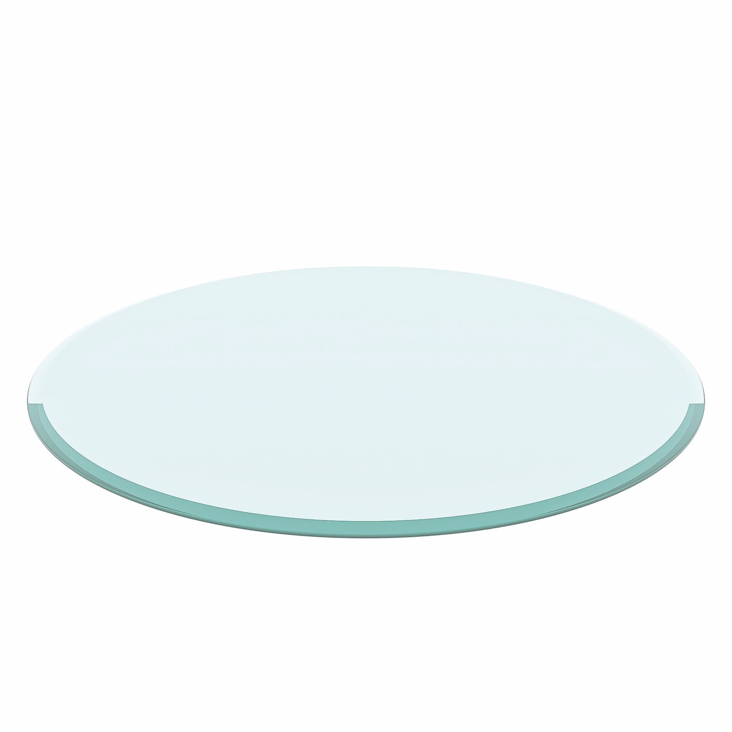 32" Inch Round Tempered Glass Table Top Clear Glass 1/2" Inch Thick Beveled Polished Edge