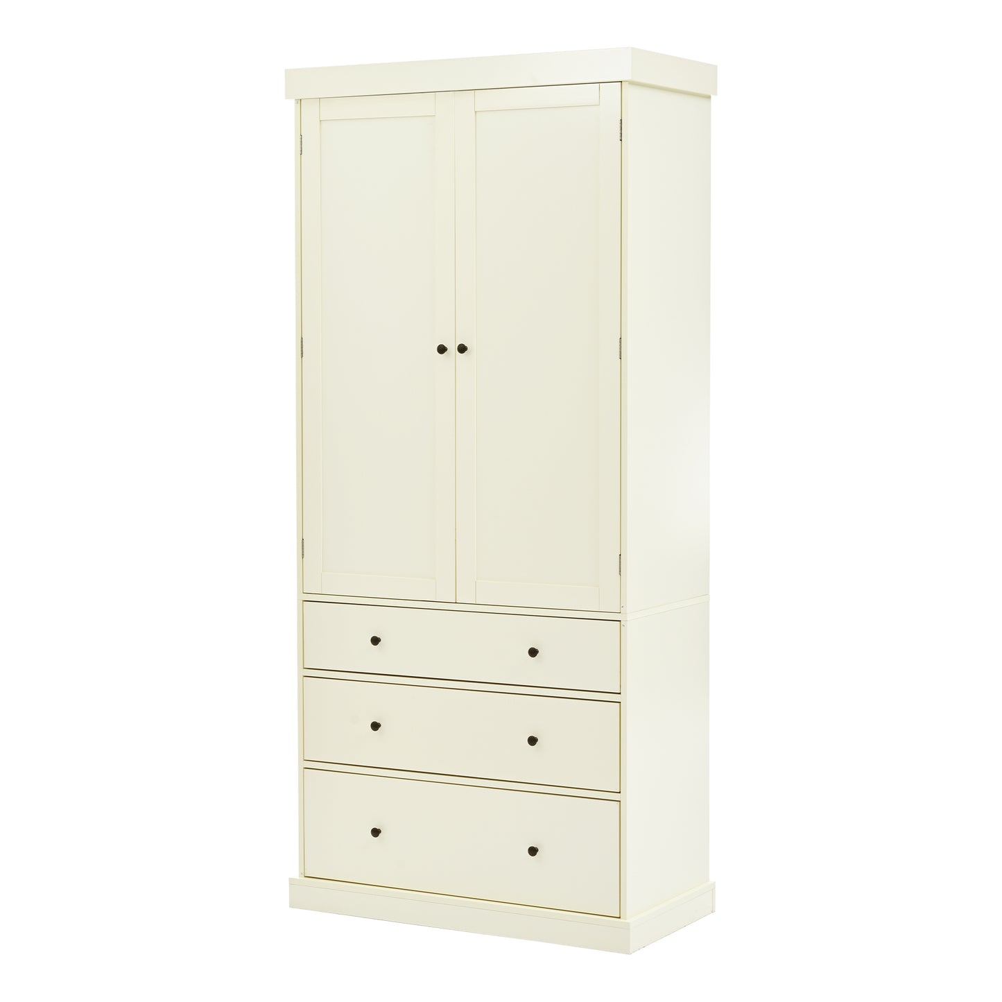 [Assembly Video Provided]TOPMAX 77inch Farmhouse Kitchen Pantry, Freestanding Tall Cupboard Storage Cabinet with 3 Adjustable Shelves, 8 Door Shelves, 3 Drawers for Kitchen, Dining Room, Cream