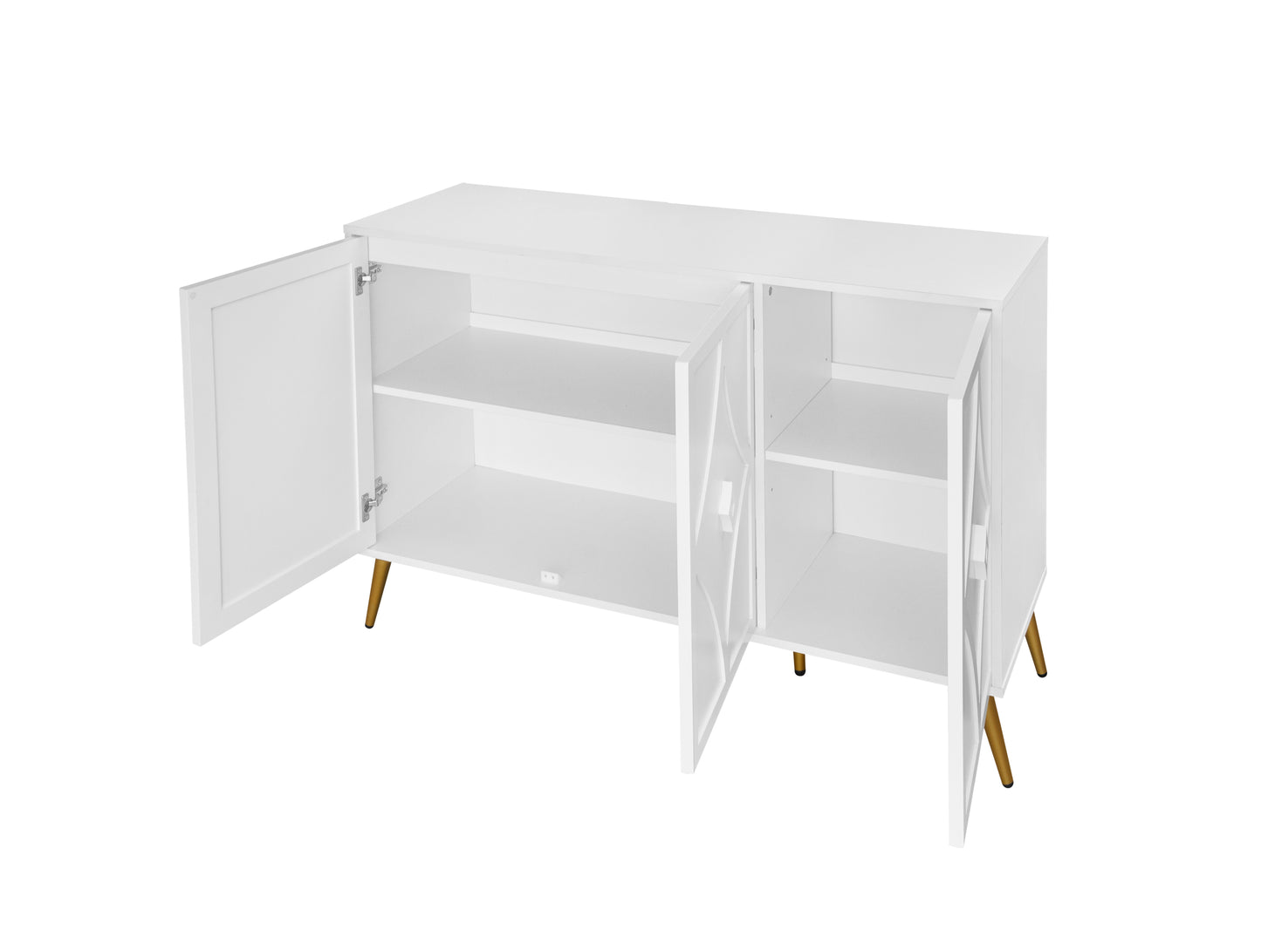 3 Door Storage Cabinet Accent Cabinet with Storage,Sideboard with Adjustable Shelf, Kitchen Cabinet, Diamond-shaped decoration Door for Living Room, Kitchen, Dining Room ,Enchence