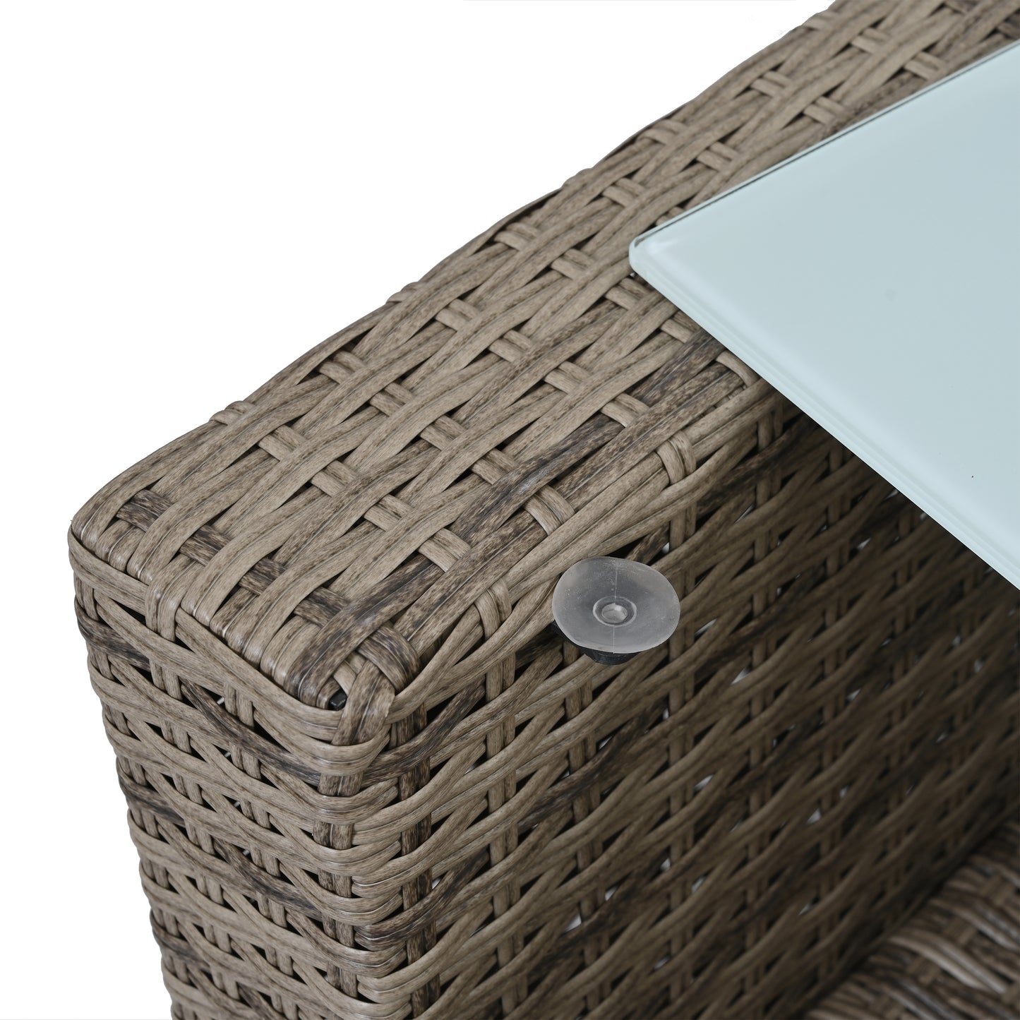 Patio Furniture, Outdoor Furniture, Seasonal PE Wicker Furniture, 6 Set Wicker Furniture With Tempered Glass Coffee Table