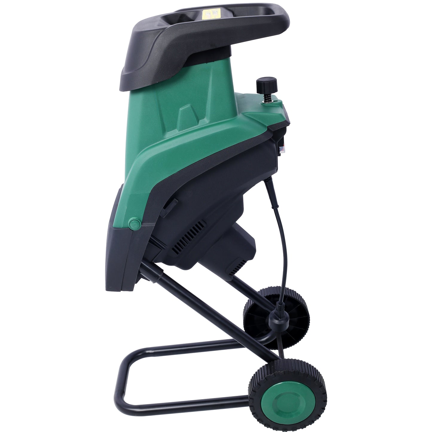 15Amp  Electric Wood Chipper/Shredder with Wheels Electric Garden Shredder Portable Chipping Width Collection Bag, Double Sided Blade System, Auto Shut-Off Green