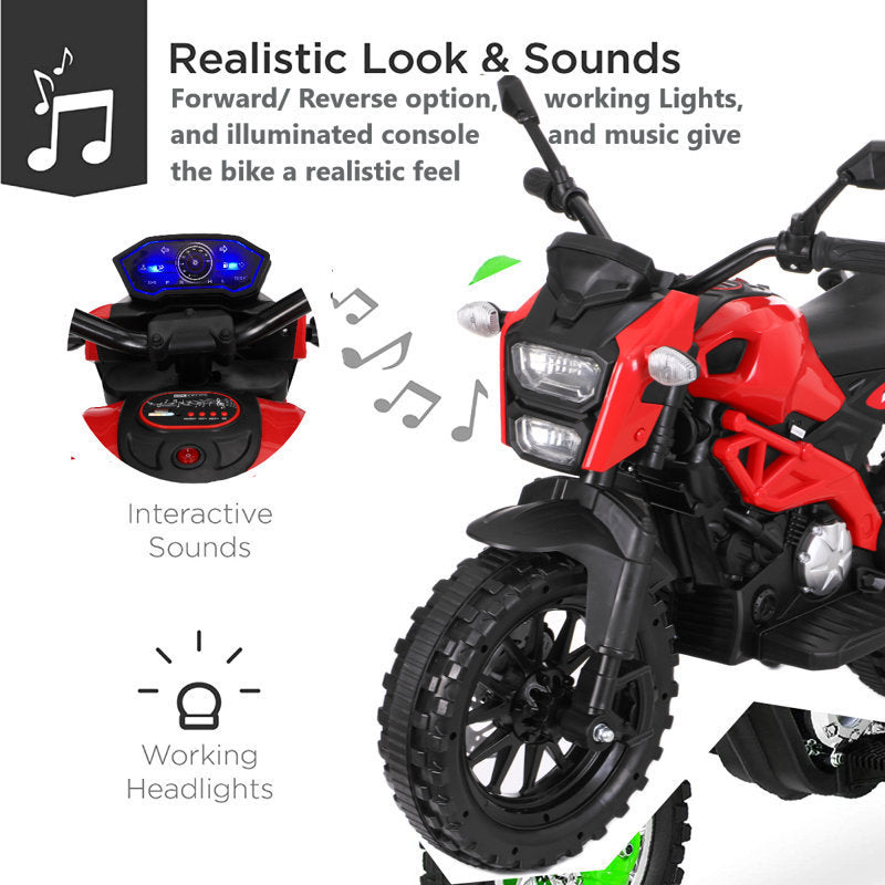Electric Motorcycle for Kids, kids ride on  motorcycle, Tamco 12V  Electric Dirt  Bike with Training Wheels, Hand Racing   Foot Brake,PU seat,   Ride on Motorcycle for  3~6 years Boys Girls gift