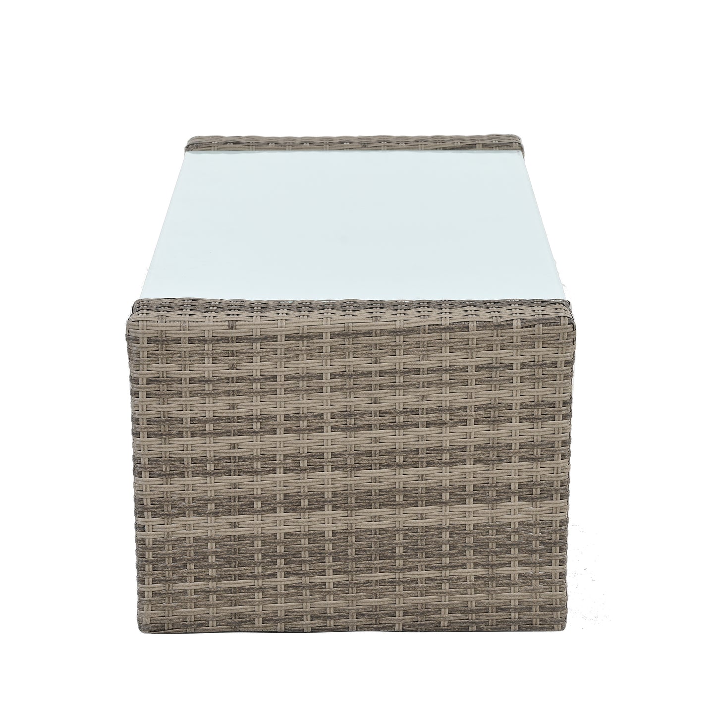 Patio Furniture, Outdoor Furniture, Seasonal PE Wicker Furniture, 6 Set Wicker Furniture With Tempered Glass Coffee Table