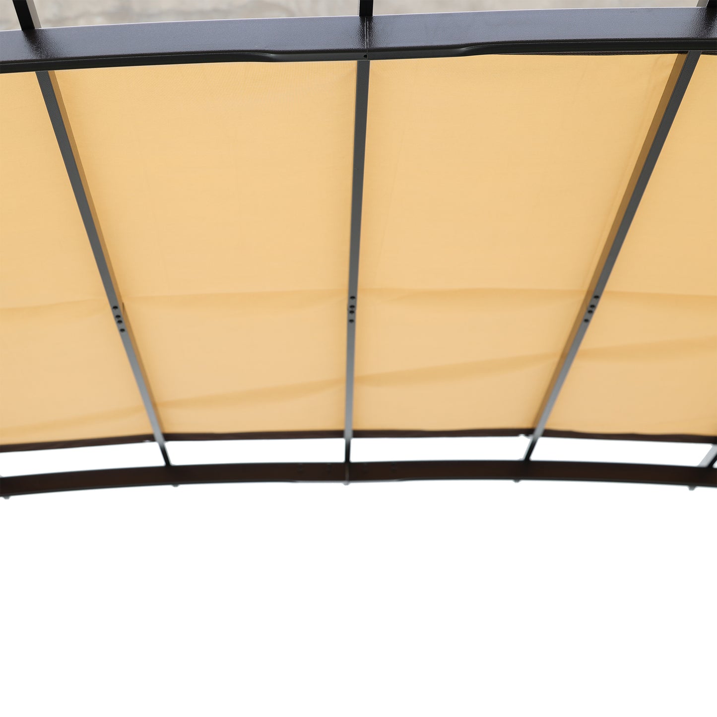 12 x 9 Ft Outdoor Pergola Patio Gazebo,Retractable Shade Canopy,Steel  Frame Grape Gazebo,Sunshelter Pergola for Gardens,Terraces,Backyard-Beige Same as W419S00017