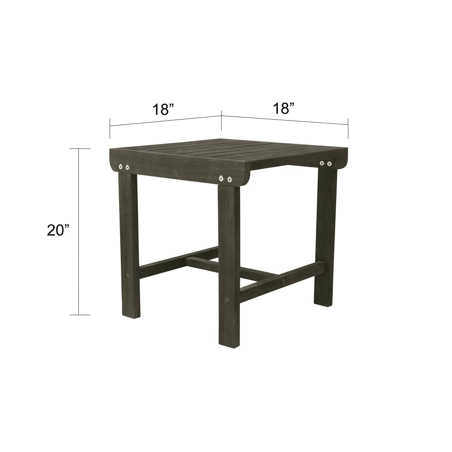 Caladesi Poolside Grey-washed Vintage Wood Side Table