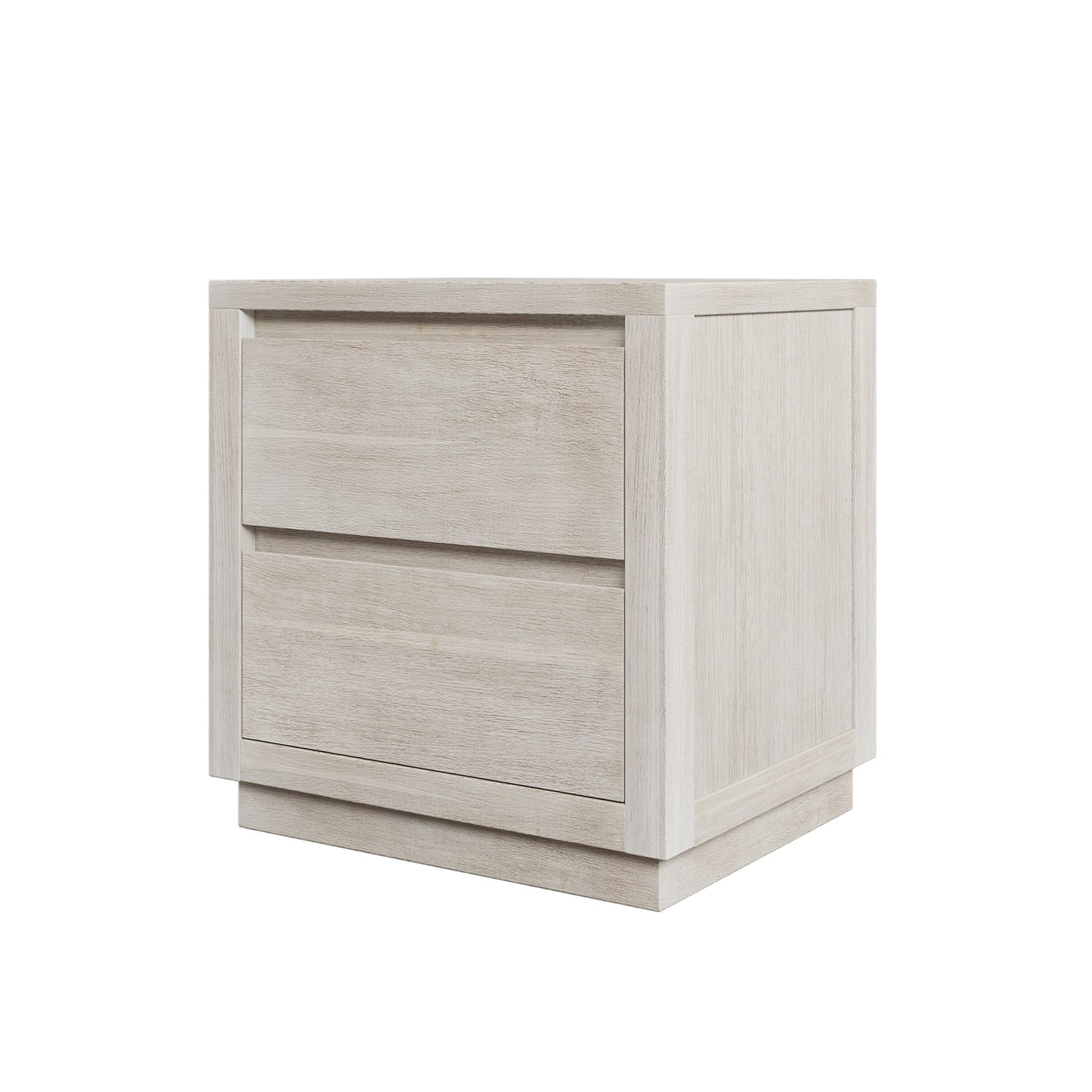 3 Pieces Modern Concise Style Bedroom Set Solid Wood Grain Platform Full Bed Frame + Nightstand +6-Drawer Dresser, Stone Gray