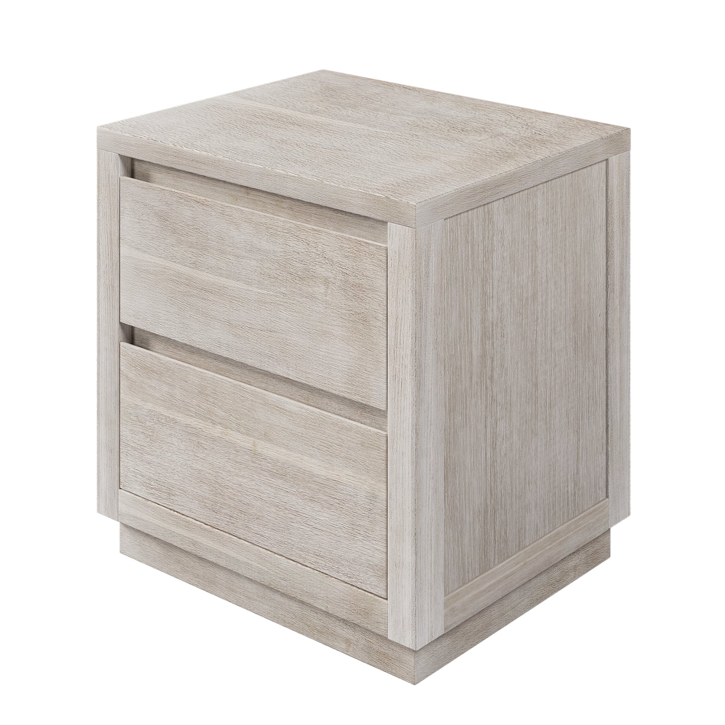 3 Pieces Modern Concise Style Bedroom Set Solid Wood Grain Platform Full Bed Frame + Nightstand +6-Drawer Dresser, Stone Gray