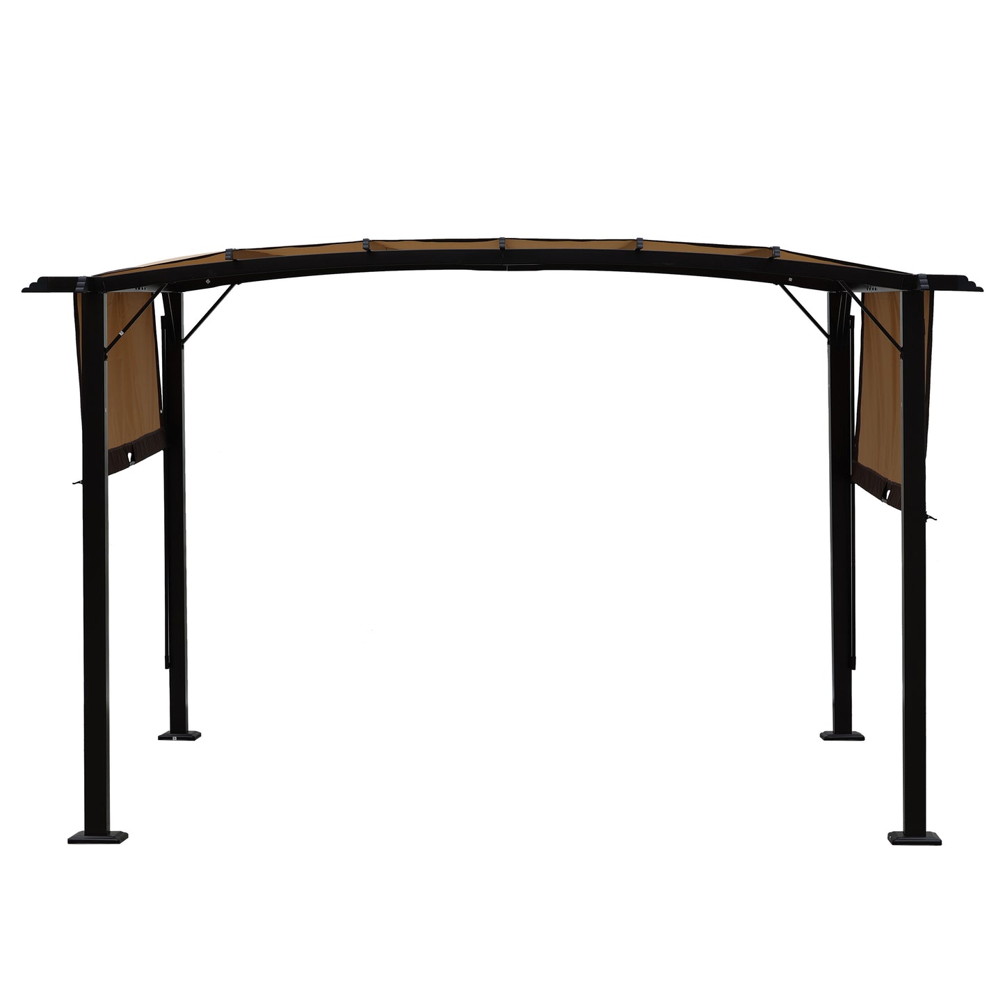 12 x 9 Ft Outdoor Pergola Patio Gazebo,Retractable Shade Canopy,Steel  Frame Grape Gazebo,Sunshelter Pergola for Gardens,Terraces,Backyard-Beige Same as W419S00017