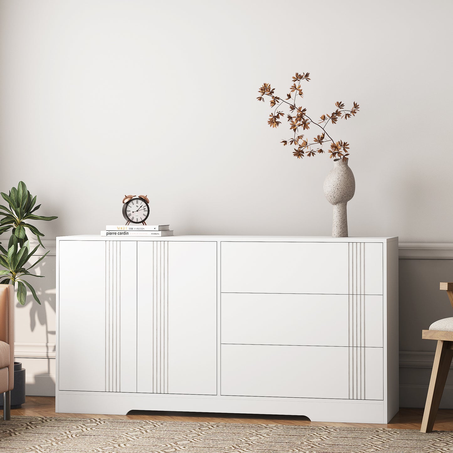 Sideboard Buffet Cabinet with Storage, Modern Kitchen Buffet Storage Cabinet with Drawer and Doors,  Large Coffee Bar with Adjustable Shelves for Kitchen