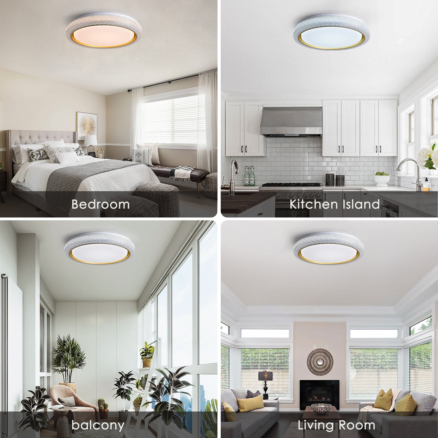 LED Flush Mount Ceiling Light Fixture, 19.69in 36W,3600LM, 5 CCT Colors 2700K 3000K 3500K 4000K 5000K, Dimmable  Modern Flush Mount Light Fixture for Bedroom Bathroom Hallway