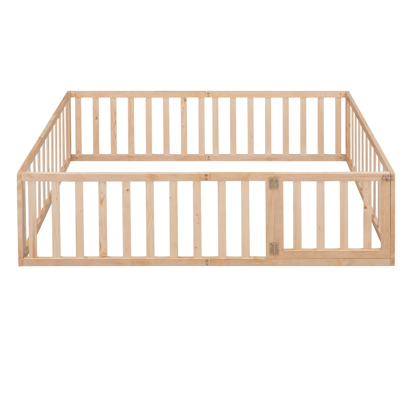 Full Size Wood Daybed Frame with Fence, Natural（OLD SKU:WF289662AAM）