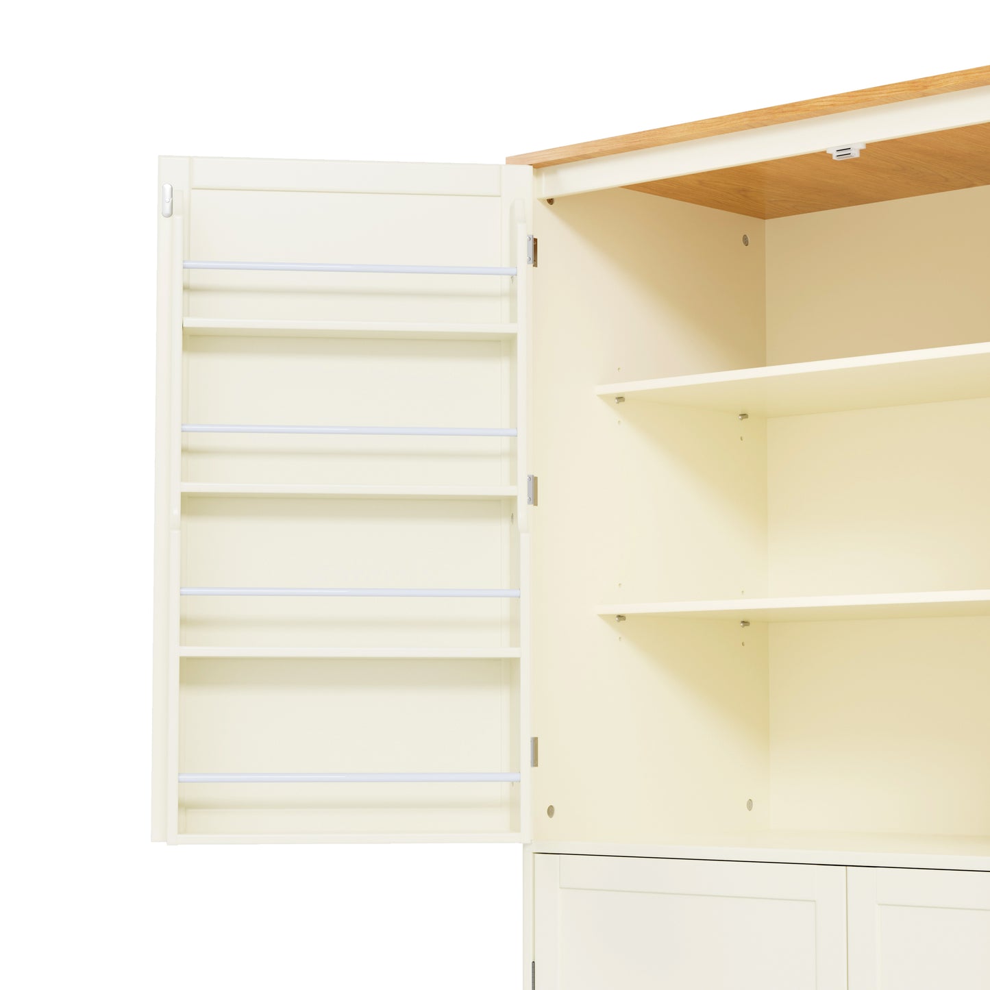 [Assembly Video Provided]TOPMAX 40.2x20x71.3inch High Freestanding Kitchen Pantry Large Cupboard Storage Cabinet with 2 Drawers, 2 Adjustable Shelves, 8 Door Shelves for Kitchen, Dining Room,Cream