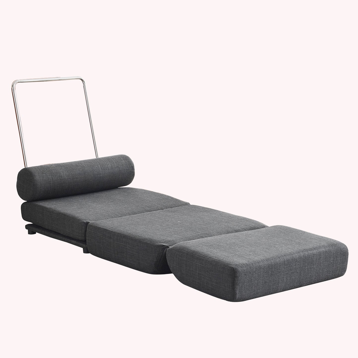 Single Sofa Chair Foldable Single Sofa Bed with Pillow,Portable Foldable Sofa Bed,Leisure Sofa Chair,Easy to Store,Made of Breathable and Wearable Linen,Dark Grey