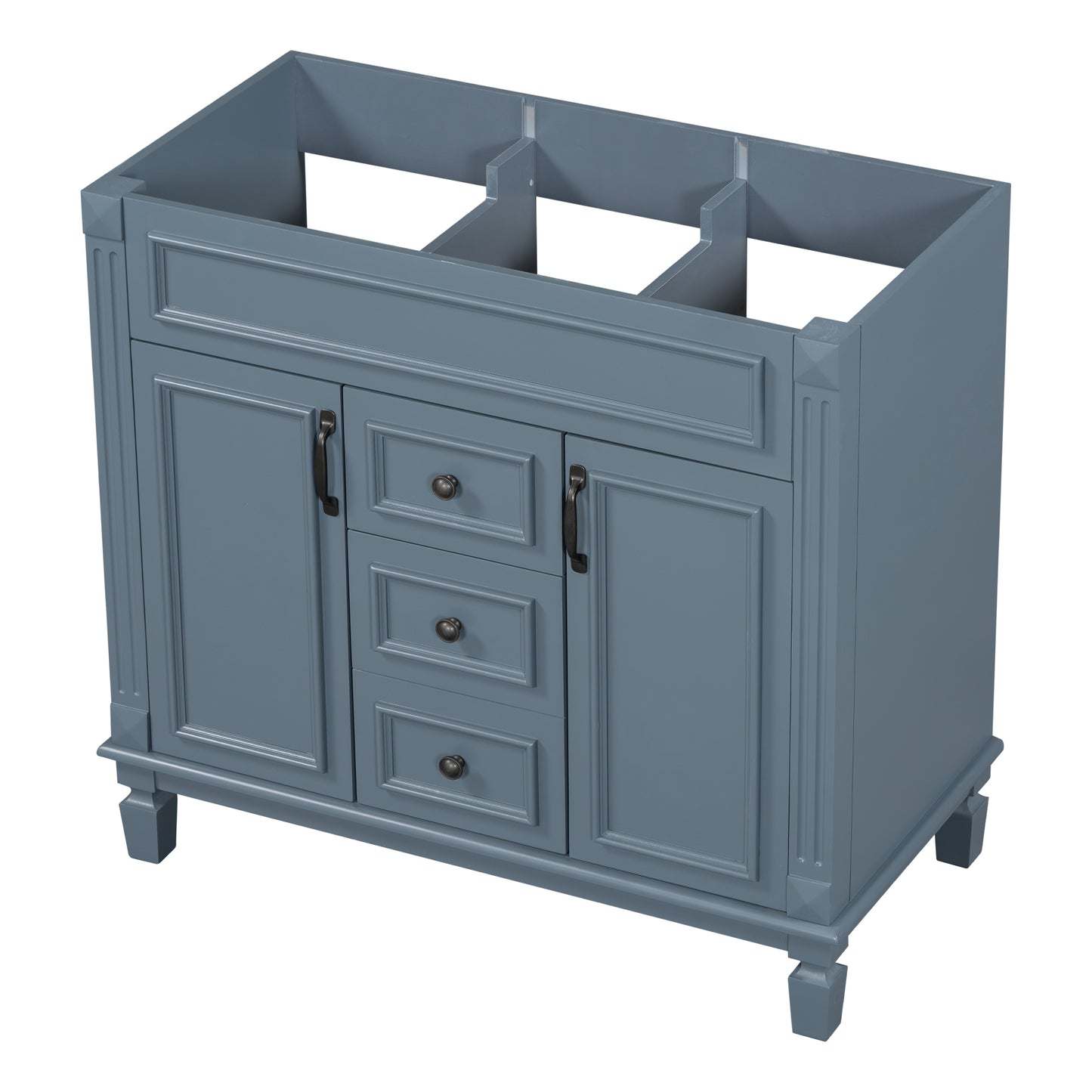 36'' Bathroom Vanity without Top Sink, Royal Blue Cabinet only, Modern Bathroom Storage Cabinet with 2 Soft Closing Doors and 2 Drawers(NOT INCLUDE BASIN SINK)