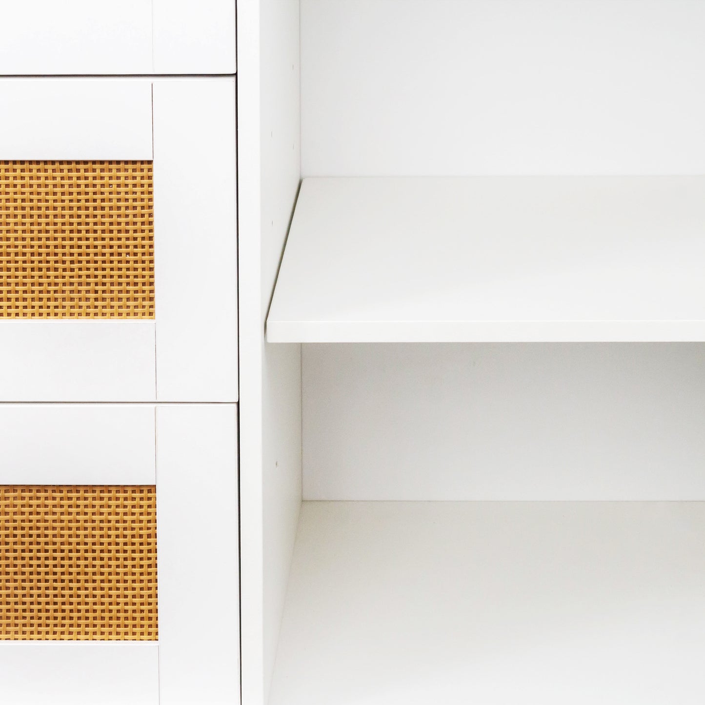 Cabinet with Rattan Door and 3 Drawers,Floor Cabinet with Storage,Buffet Cabinet for Living Room, Dining Room, Entryway
