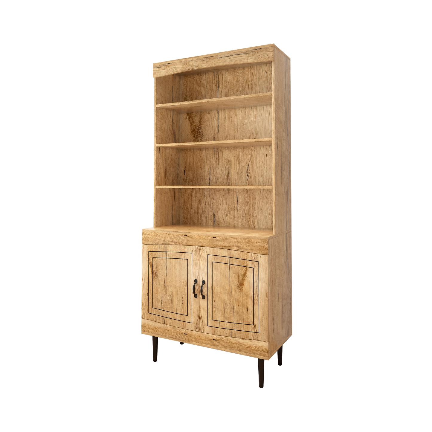 72" Kitchen Pantry Cabinet, Tall Storage Cabinet, Pantry Cupboard with Doors and Adjustable Shelves, Modern Utility Pantry Cabinet for Dining Room, Living Room (Walnut)