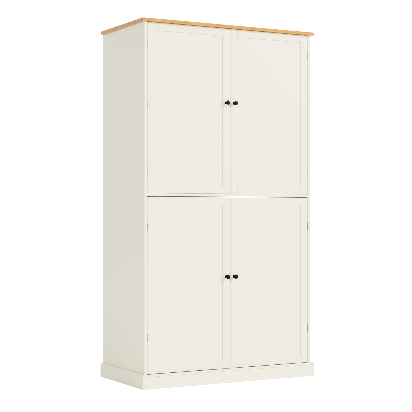[Assembly Video Provided]TOPMAX 40.2x20x71.3inch High Freestanding Kitchen Pantry Large Cupboard Storage Cabinet with 2 Drawers, 2 Adjustable Shelves, 8 Door Shelves for Kitchen, Dining Room,Cream