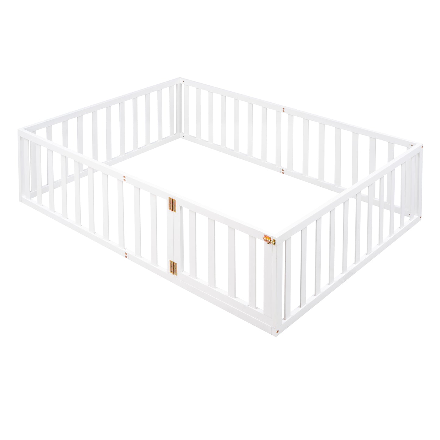 Full Size Wood Daybed Frame with Fence, White（OLD SKU:WF289662AAK）