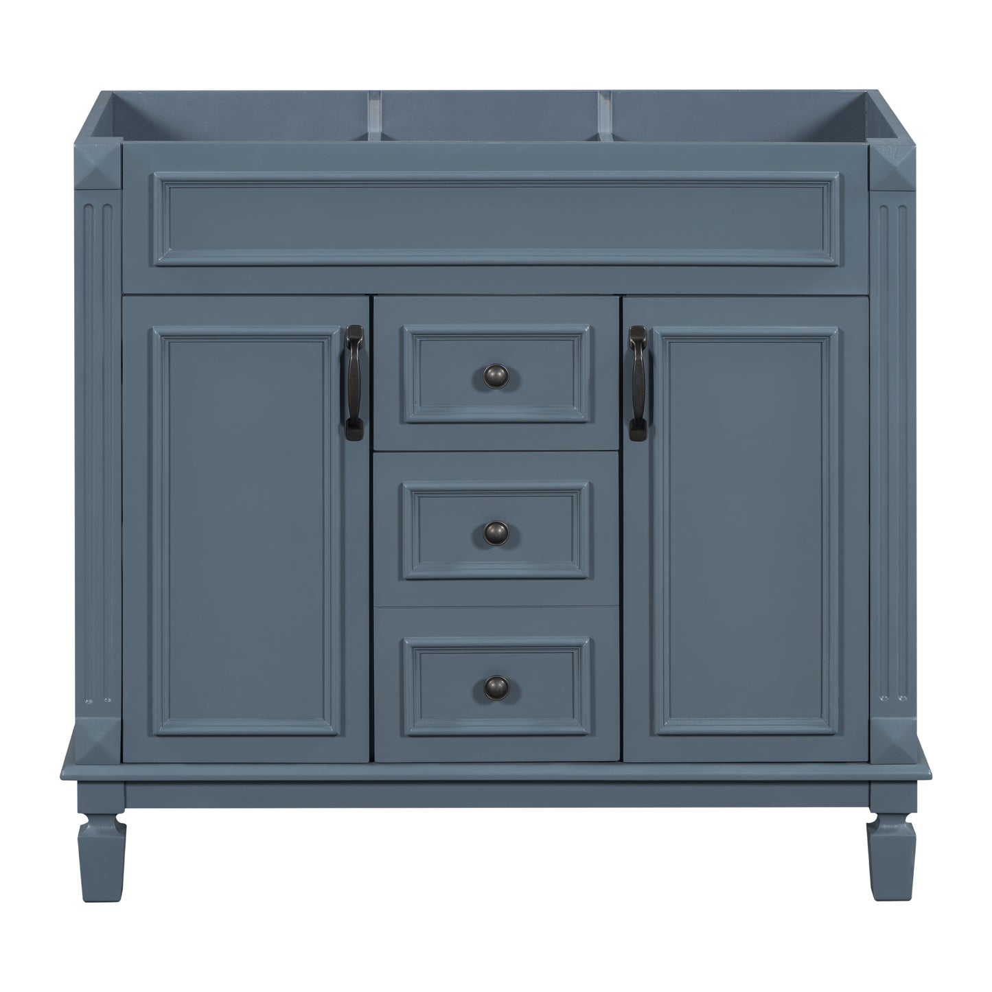 36'' Bathroom Vanity without Top Sink, Royal Blue Cabinet only, Modern Bathroom Storage Cabinet with 2 Soft Closing Doors and 2 Drawers(NOT INCLUDE BASIN SINK)