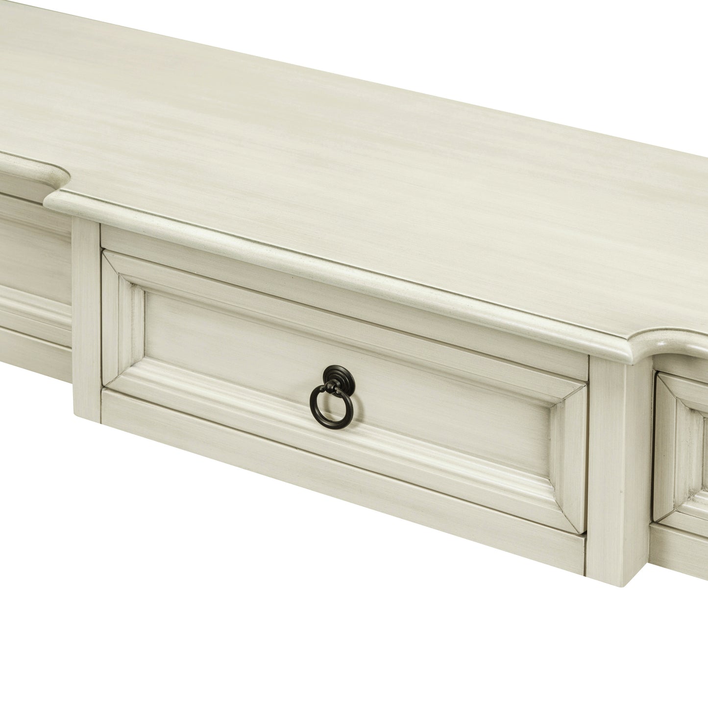 TREXM Console Table Sofa Table with Drawers for Entryway with Projecting Drawers and Long Shelf (Antique White, OLD SKU: WF189574AAK)