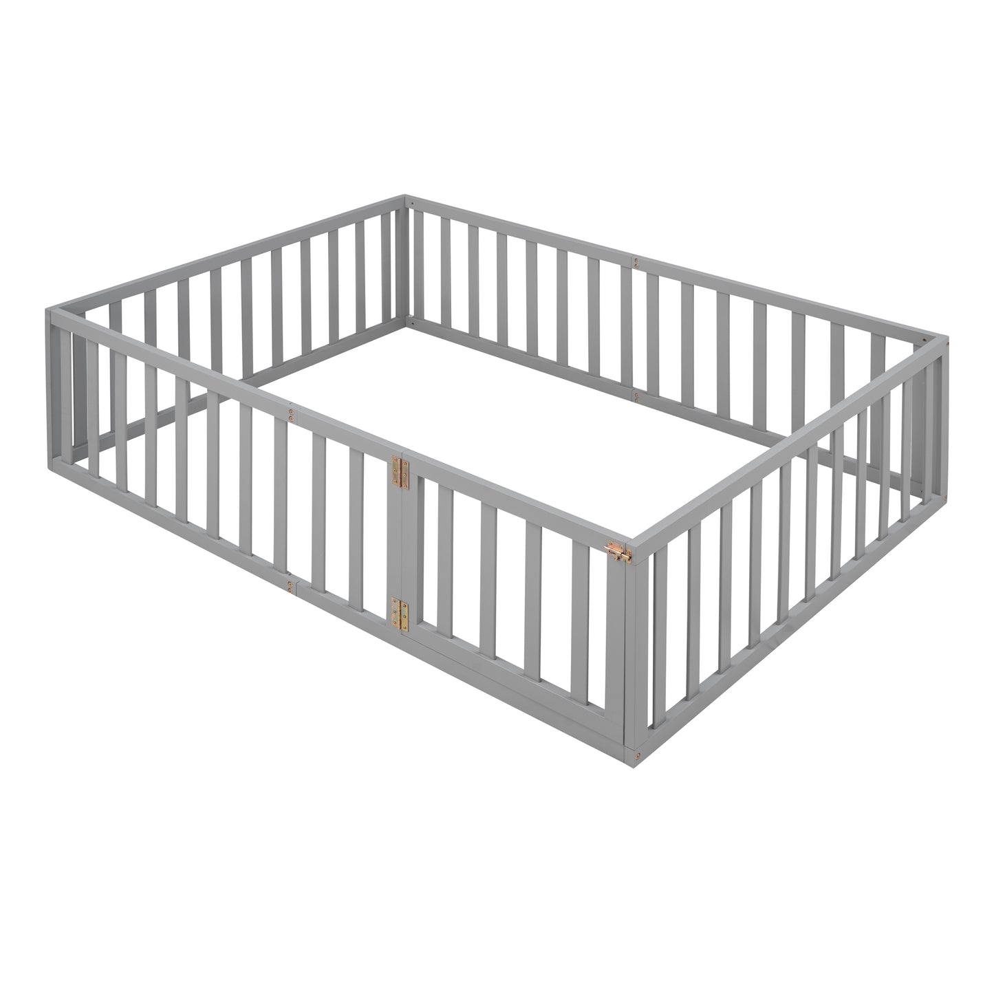 Full Size Wood Daybed Frame with Fence, Gray（OLD SKU:WF289662AAE）