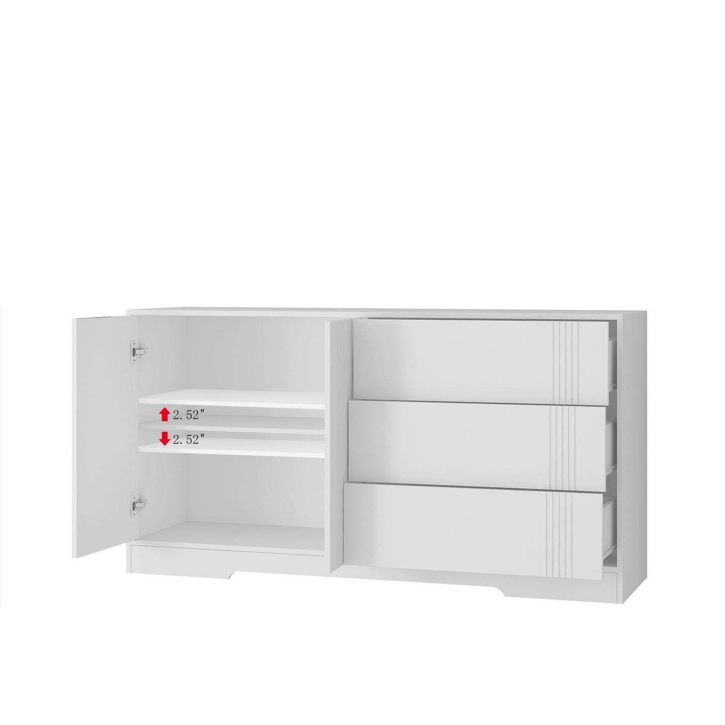 Sideboard Buffet Cabinet with Storage, Modern Kitchen Buffet Storage Cabinet with Drawer and Doors,  Large Coffee Bar with Adjustable Shelves for Kitchen