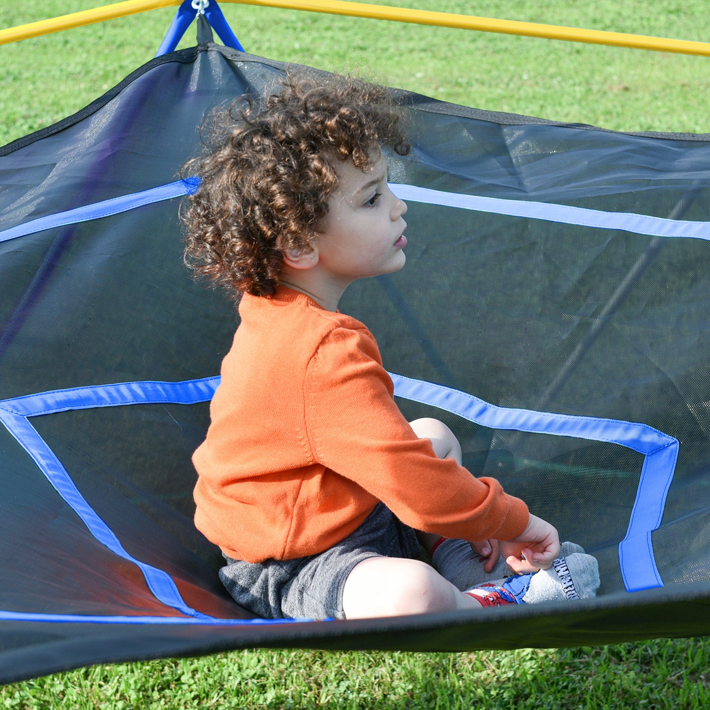 10ft Geometric Dome Climber Play Center, Kids Climbing Dome Tower with Hammock, Rust & UV Resistant Steel Supporting 1000 LBS
