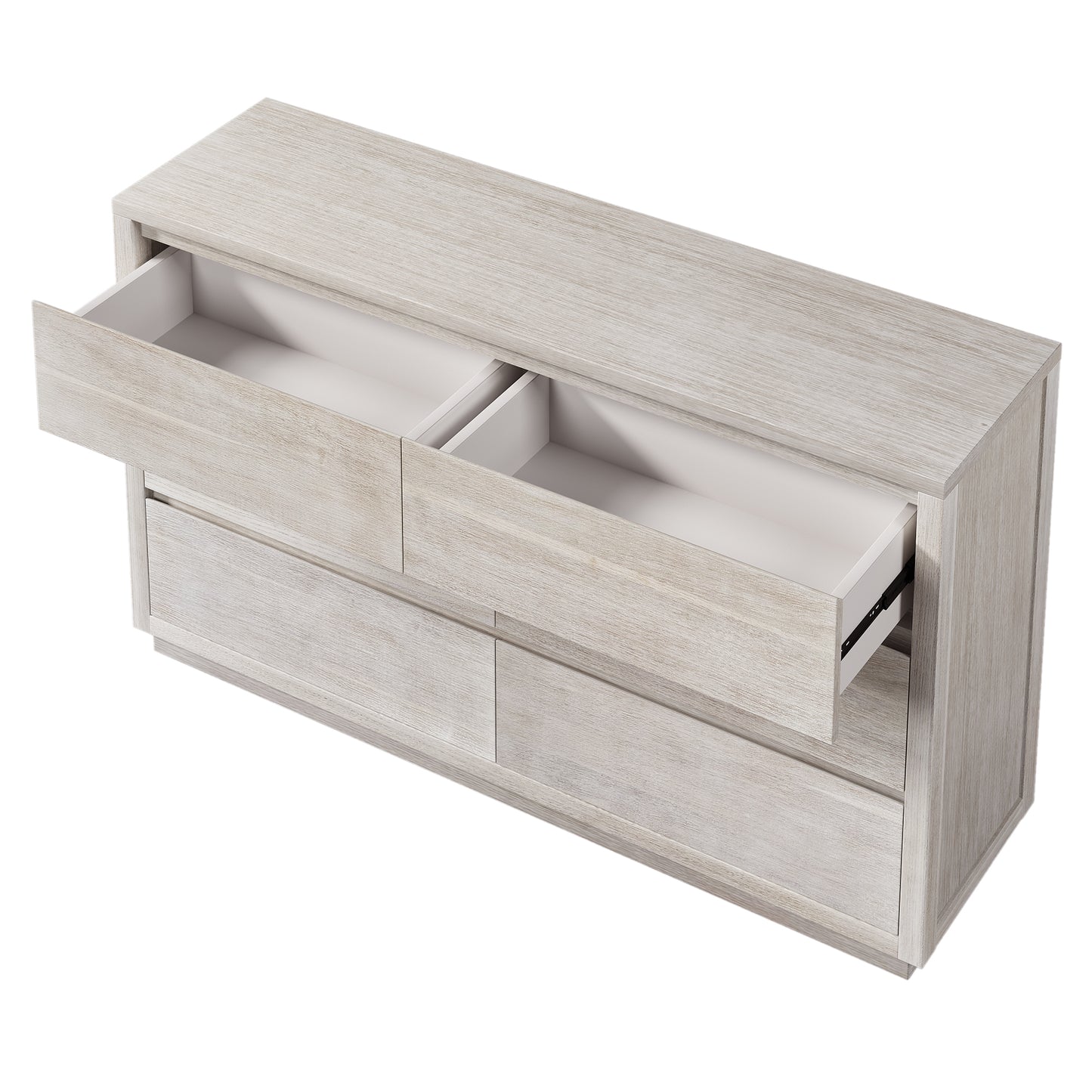 Modern Style Wood Veneer 6-Drawer Dresser for Bedroom, Living Room, Stone Gray